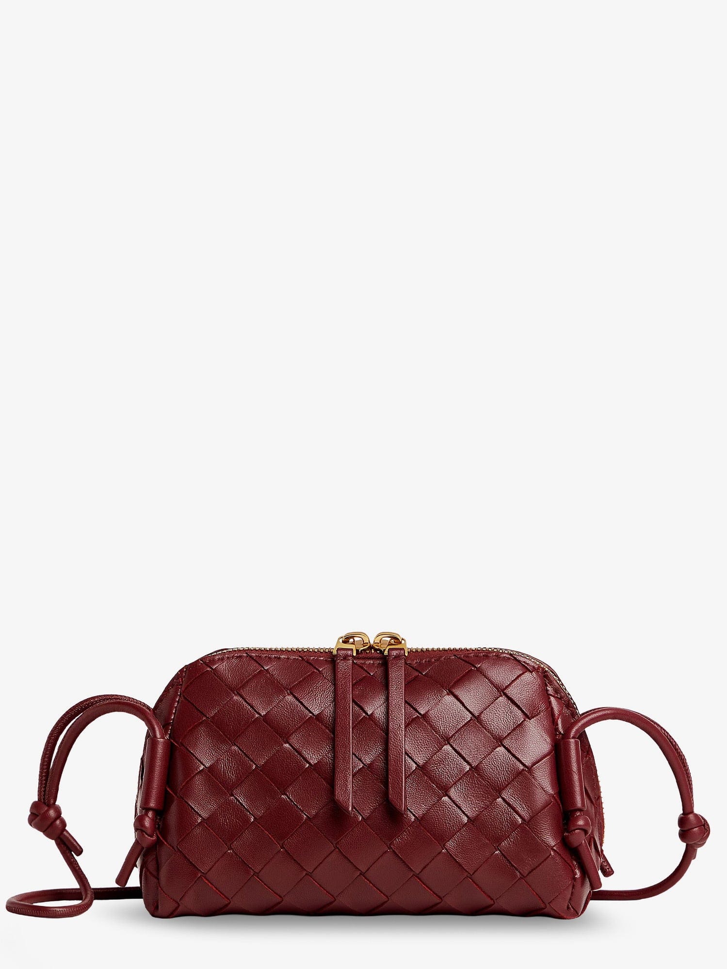 Bottega Veneta Concert Pouch Leather Shoulder Bag with Intrecciato Pattern