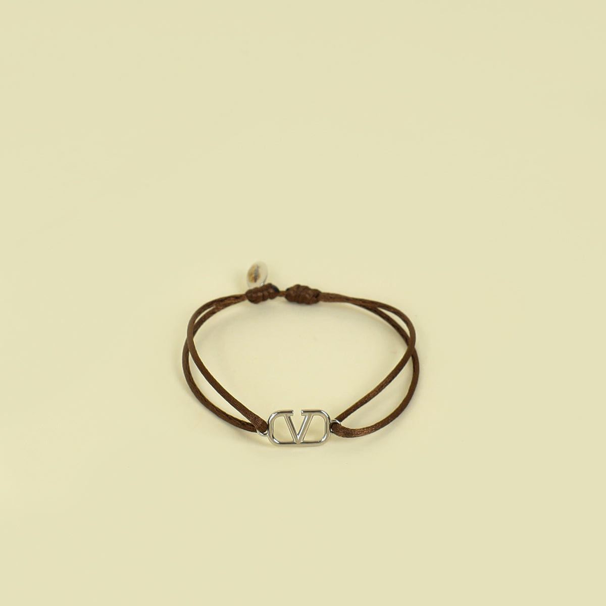 Valentino Brown Vlogo Cord Bracelet