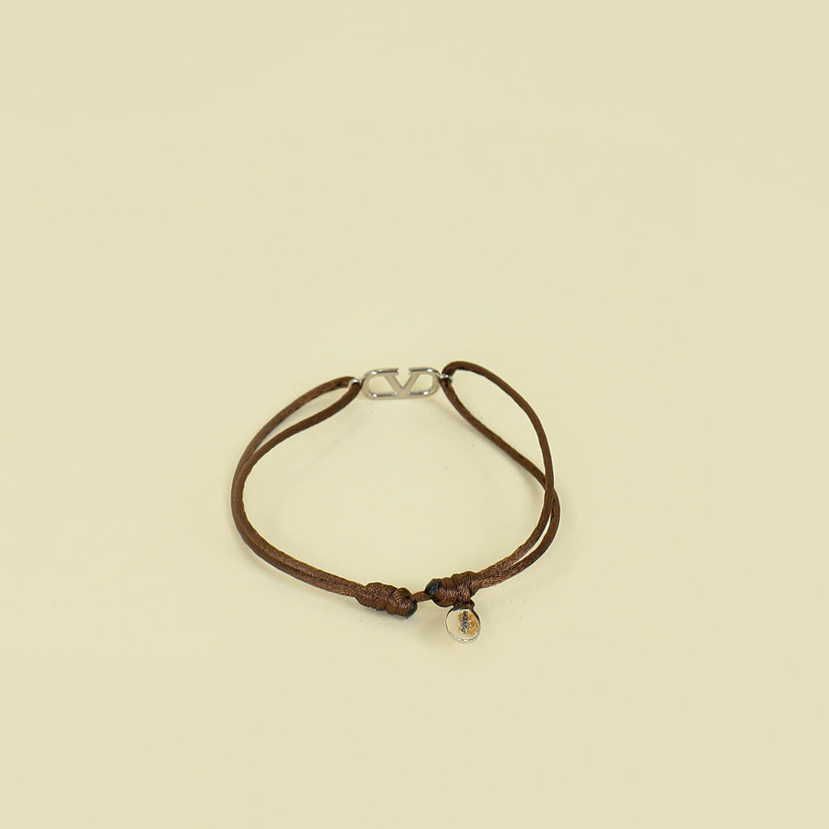 Valentino Brown Vlogo Cord Bracelet