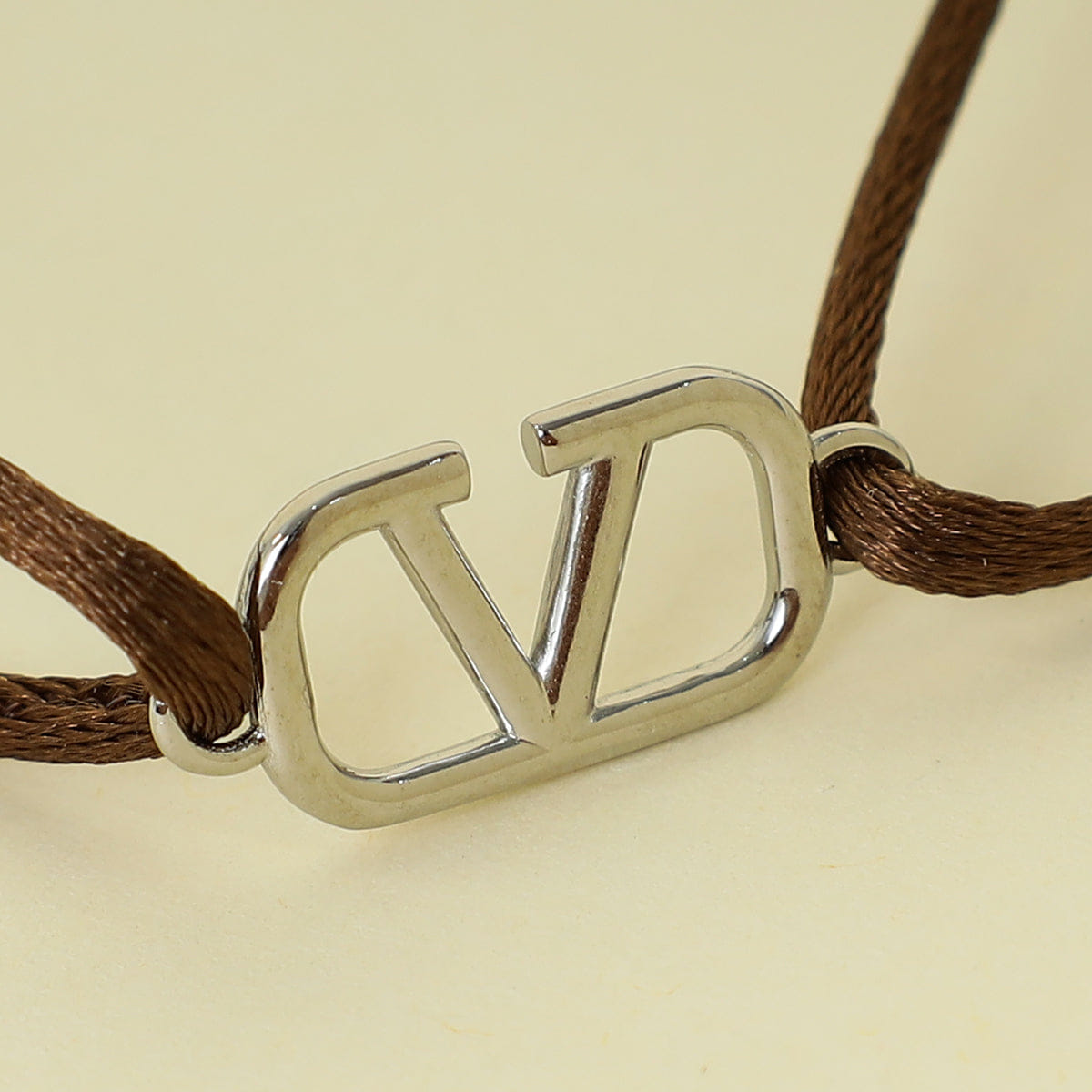 Valentino Brown Vlogo Cord Bracelet