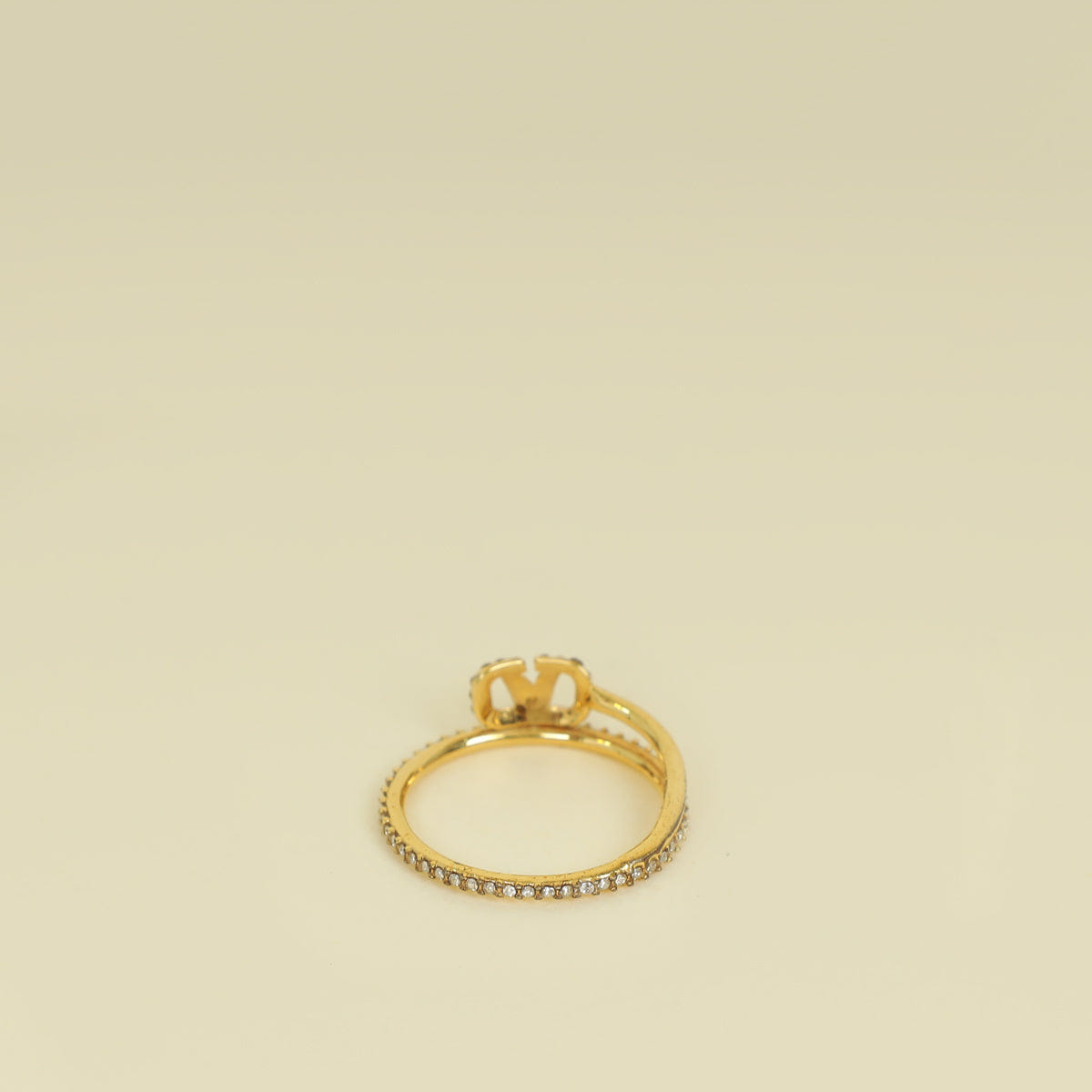 Valentino Gold VLOGO Signature Metal and Swarovski® Crystal Ring