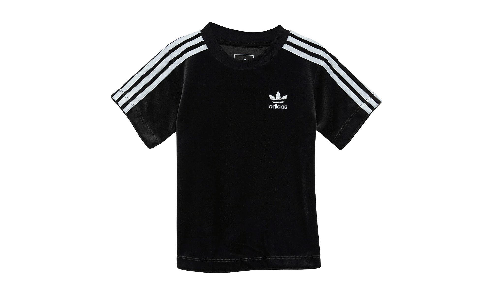adidas Velour 3 Stripes T-Shirt TD Utility Black / White BQ4444