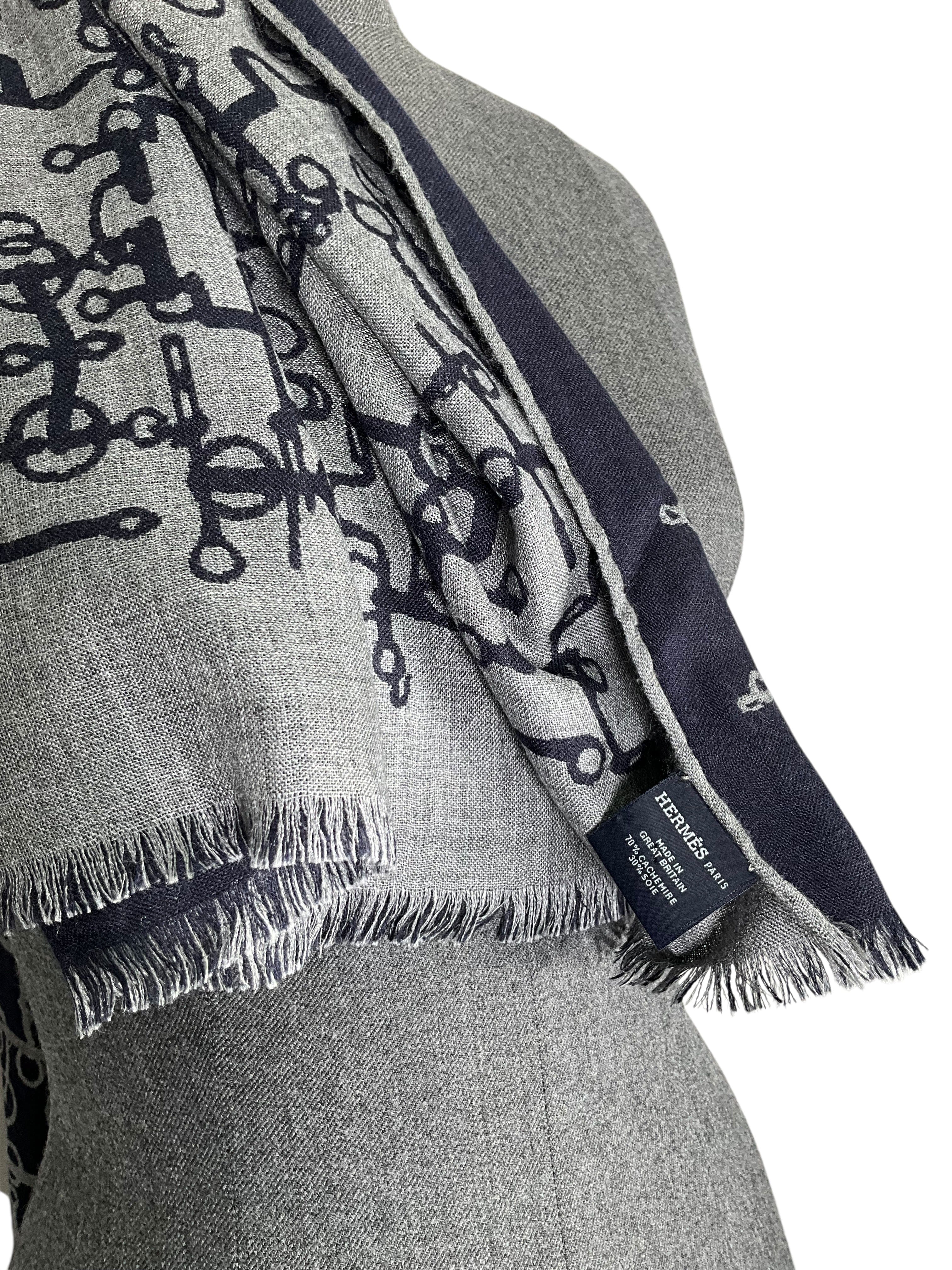 HERMES Equestre Cashmere Oblong Scarf