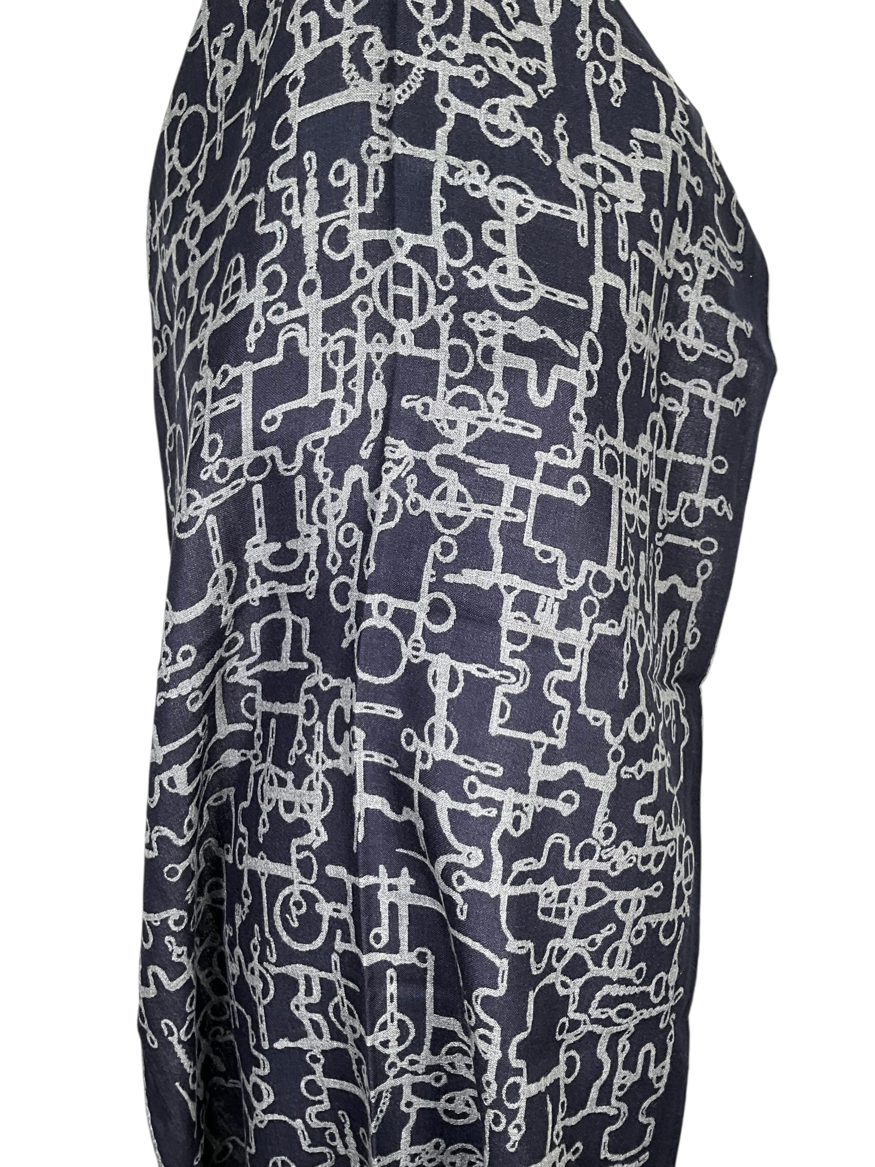 HERMES Equestre Cashmere Oblong Scarf
