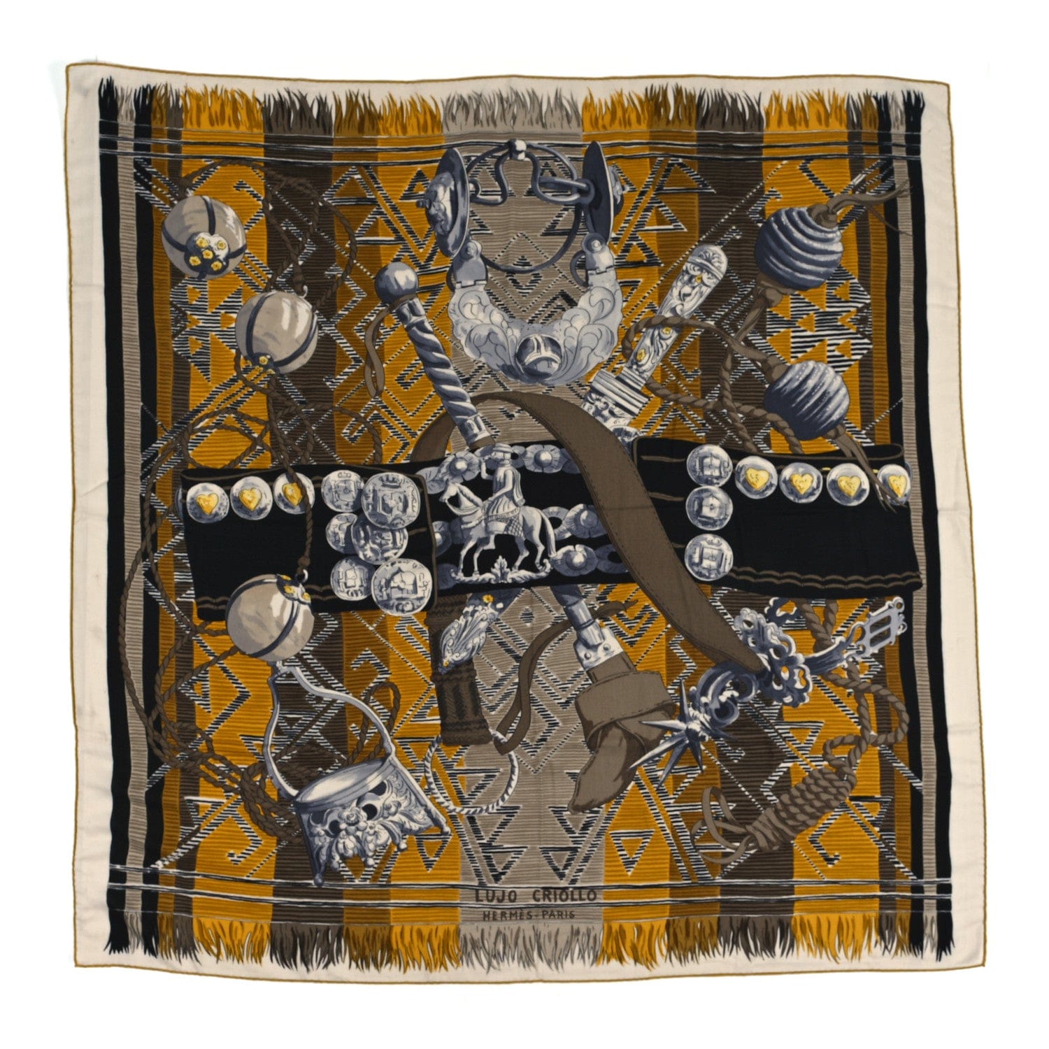 Hermes Cashmere Silk Lujo Criollo Shawl 140