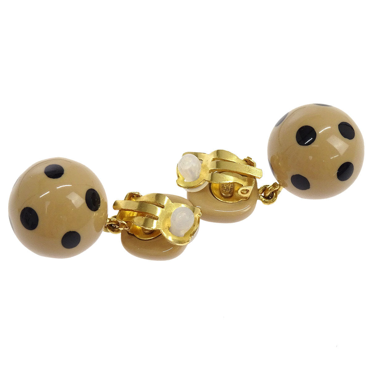 Chanel Dangle Clip - On Earrings Gold Beige 00A