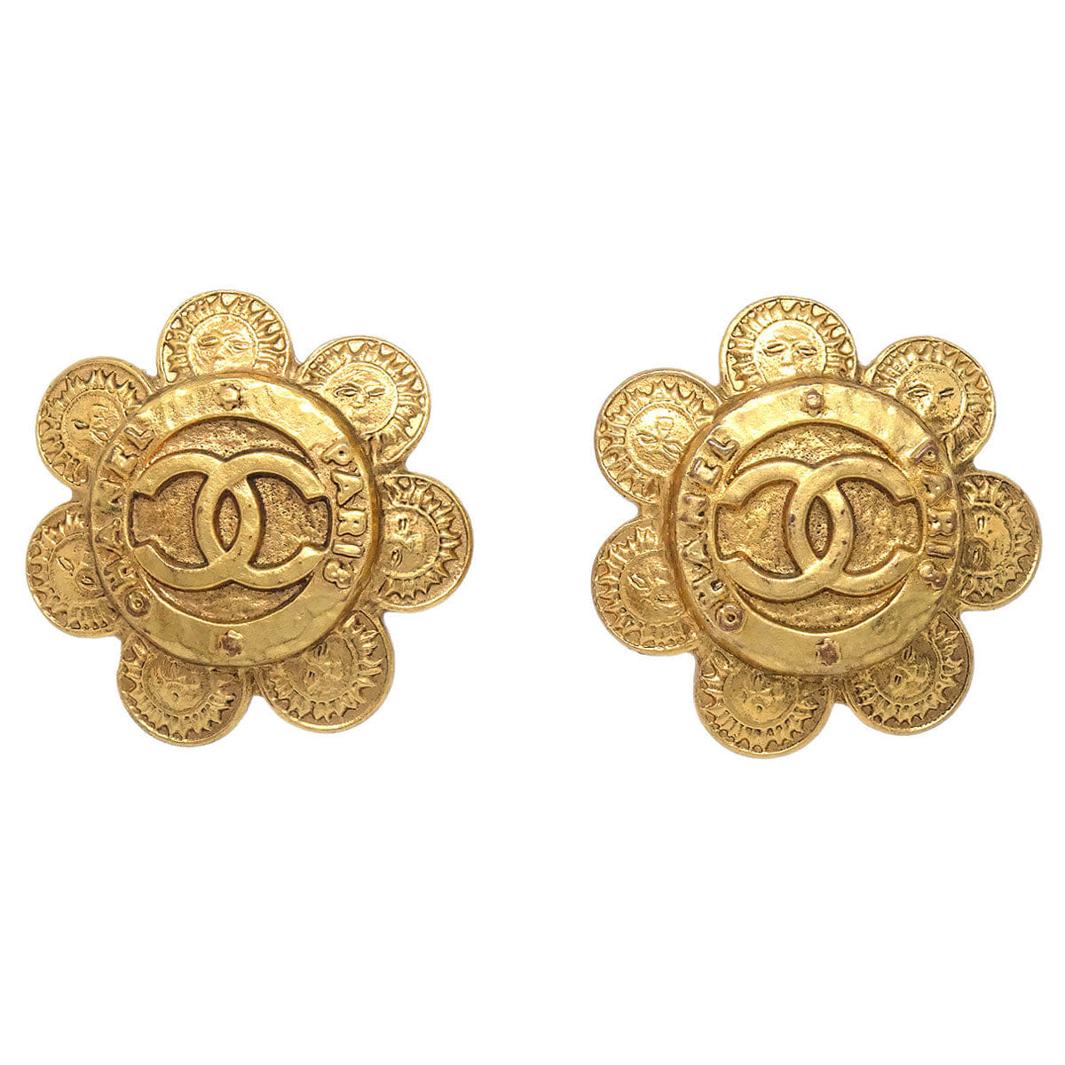 Chanel Flower Clip - On Earrings Gold 2872/28