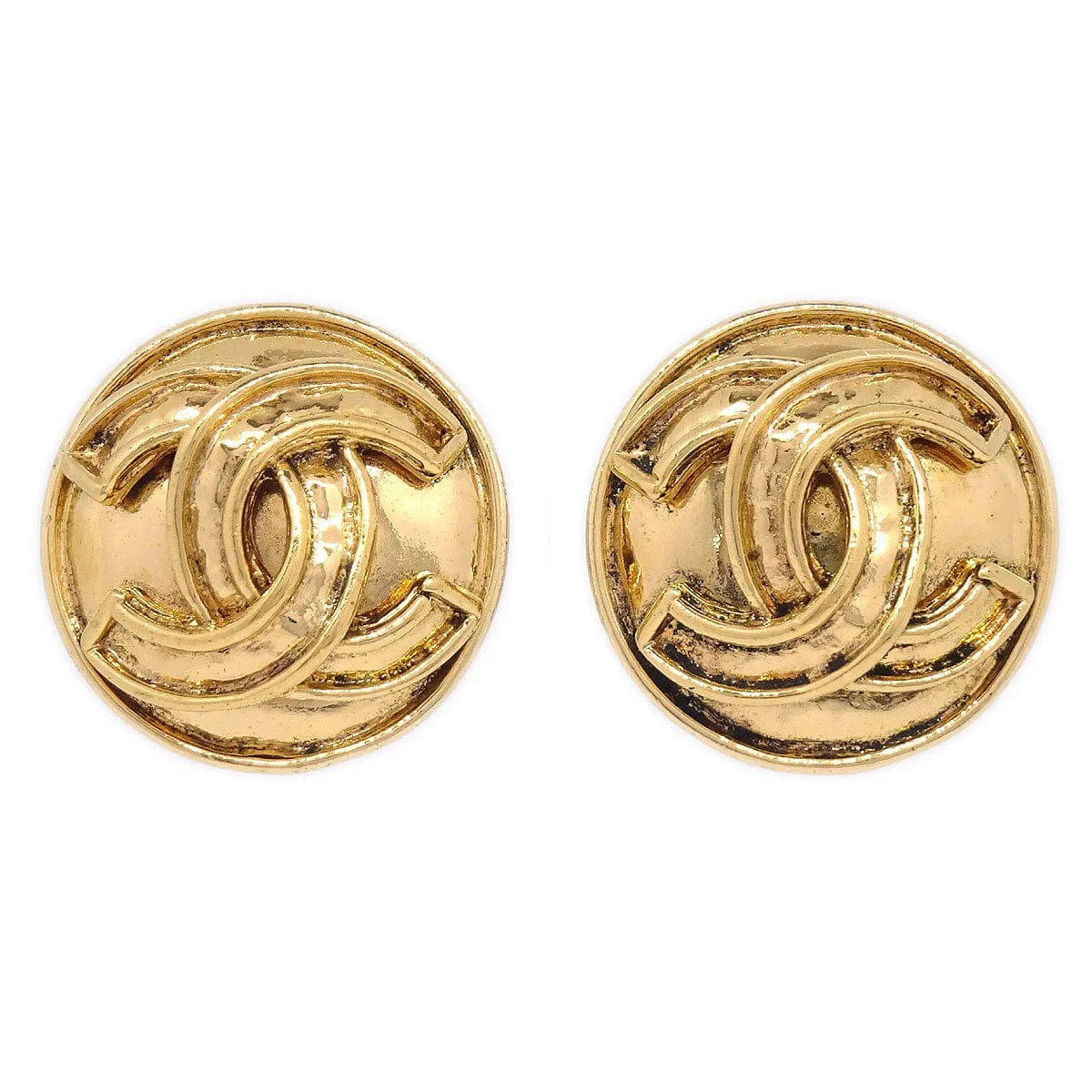 Chanel 1994 Round CC Earrings small