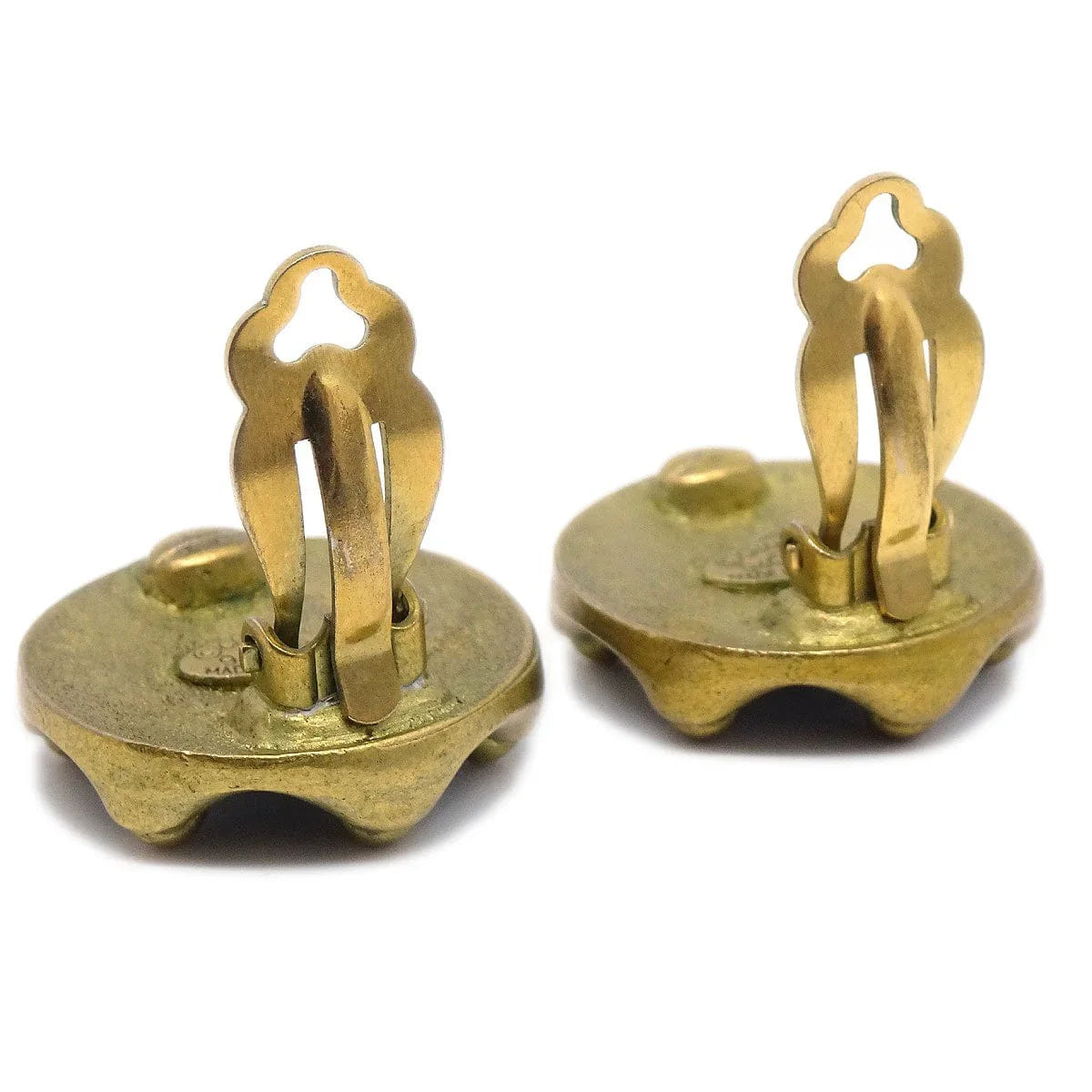 Chanel Black & Gold CC Earrings 94A