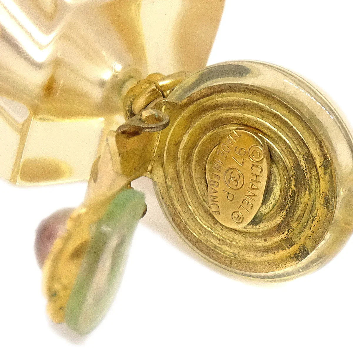 Chanel 1997 Teardrop CC Pearl Earrings