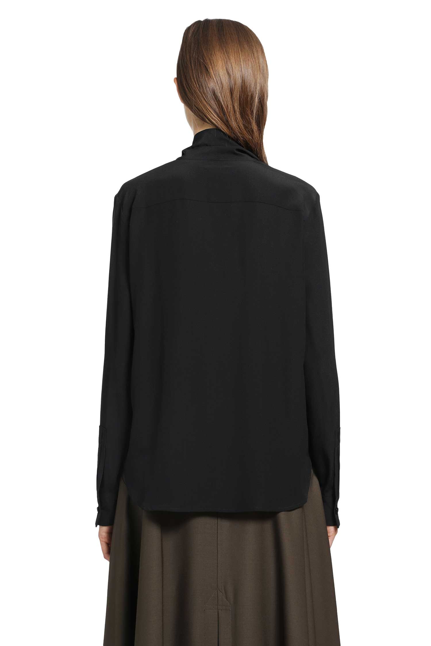 Burberry Silk Crepe De Chine Scarf Blouse