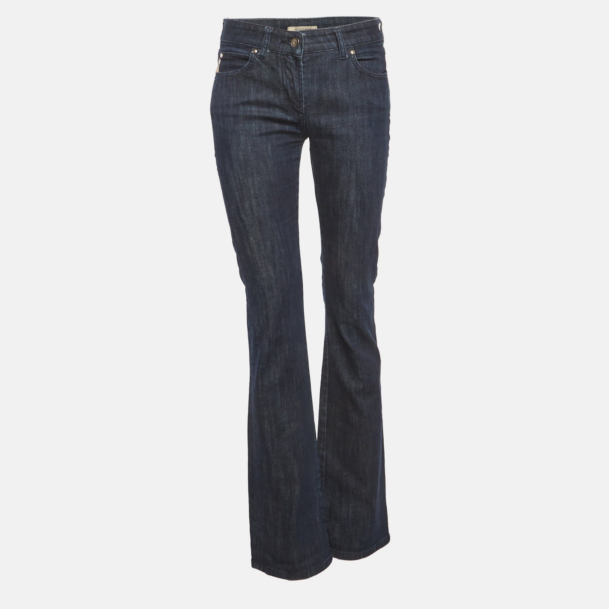 Burberry London Blue Denim Straight Fit Jeans S/waist