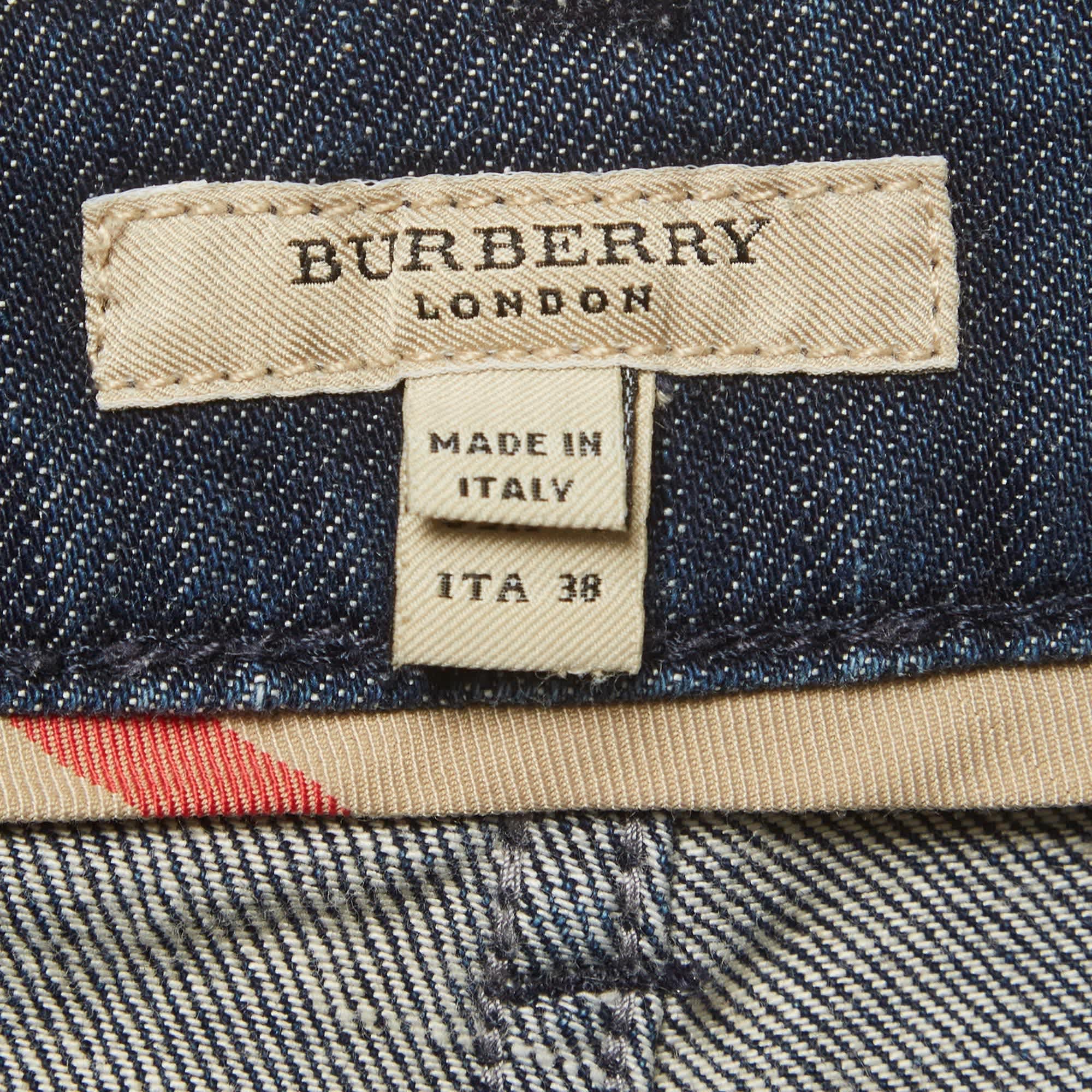 Burberry London Blue Denim Straight Fit Jeans S/waist