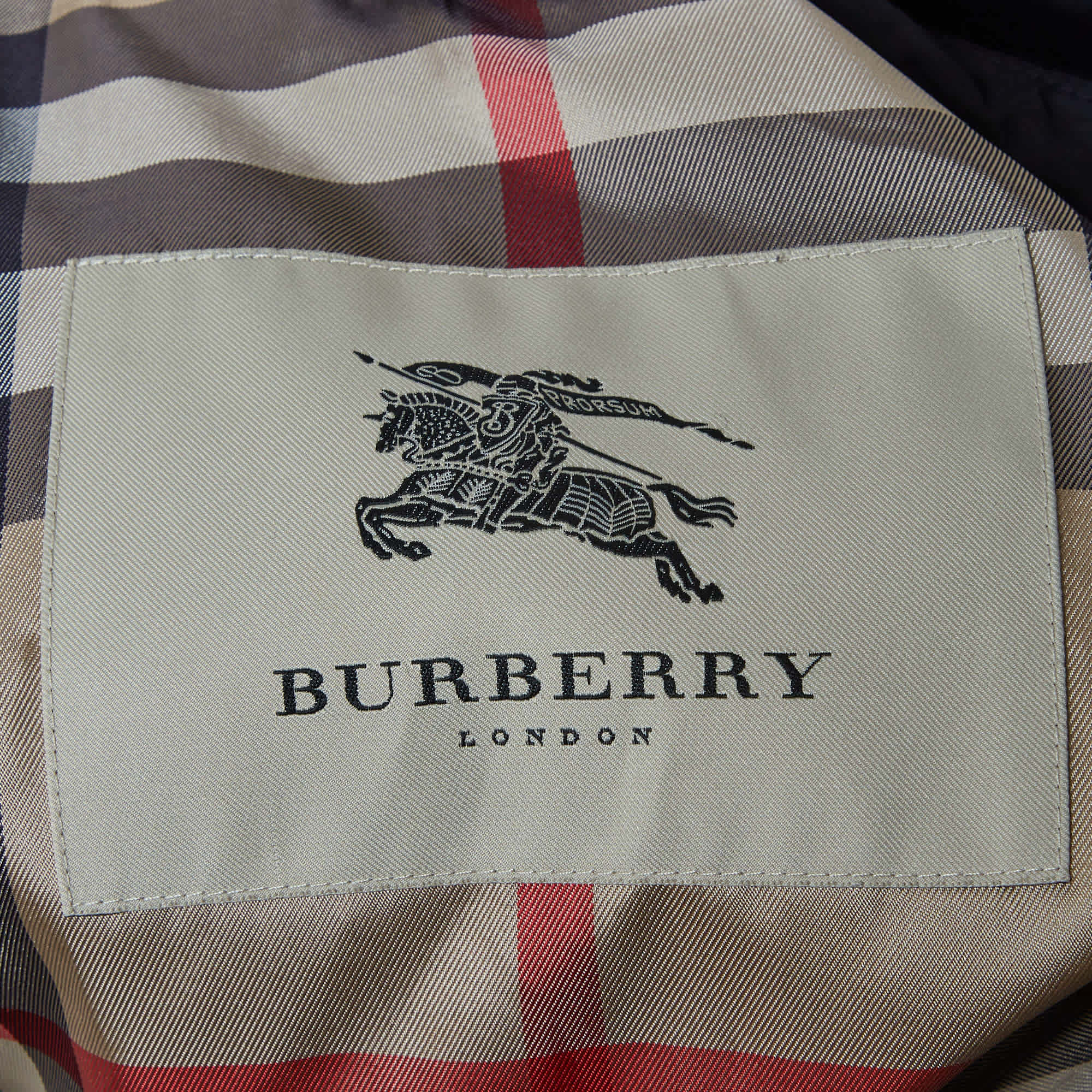 Burberry Blue Nylon Double Breasted Coat