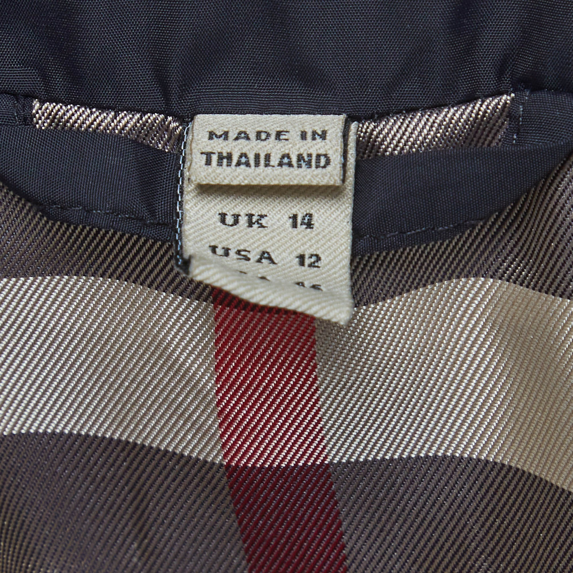 Burberry Blue Nylon Double Breasted Coat