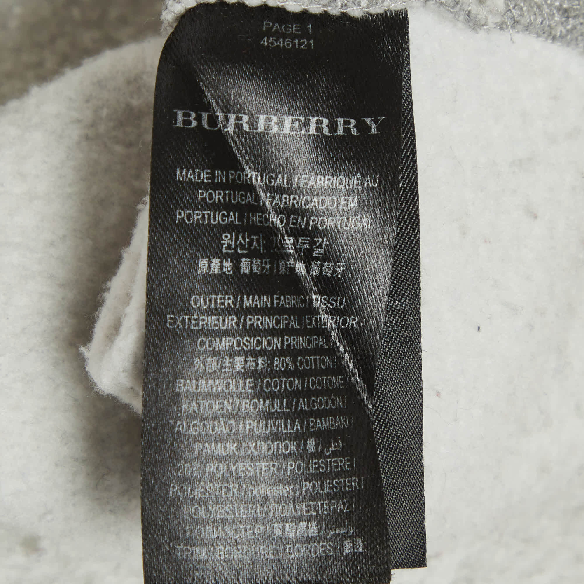 Burberry Grey Pallas Helmet Print Cotton Knit Sweatshirt