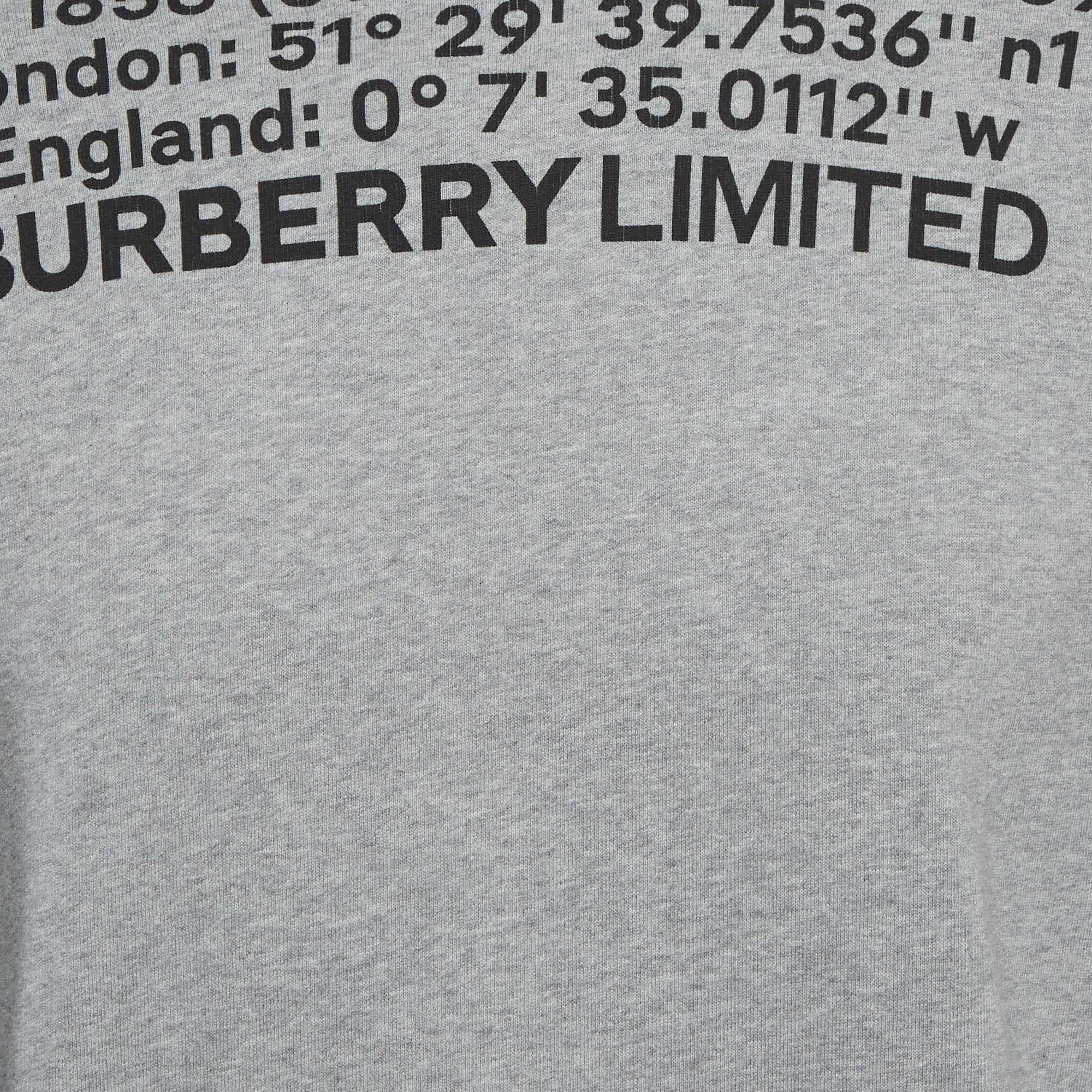 Burberry Grey Horseferry House Graphic French Terry Sweatshirt