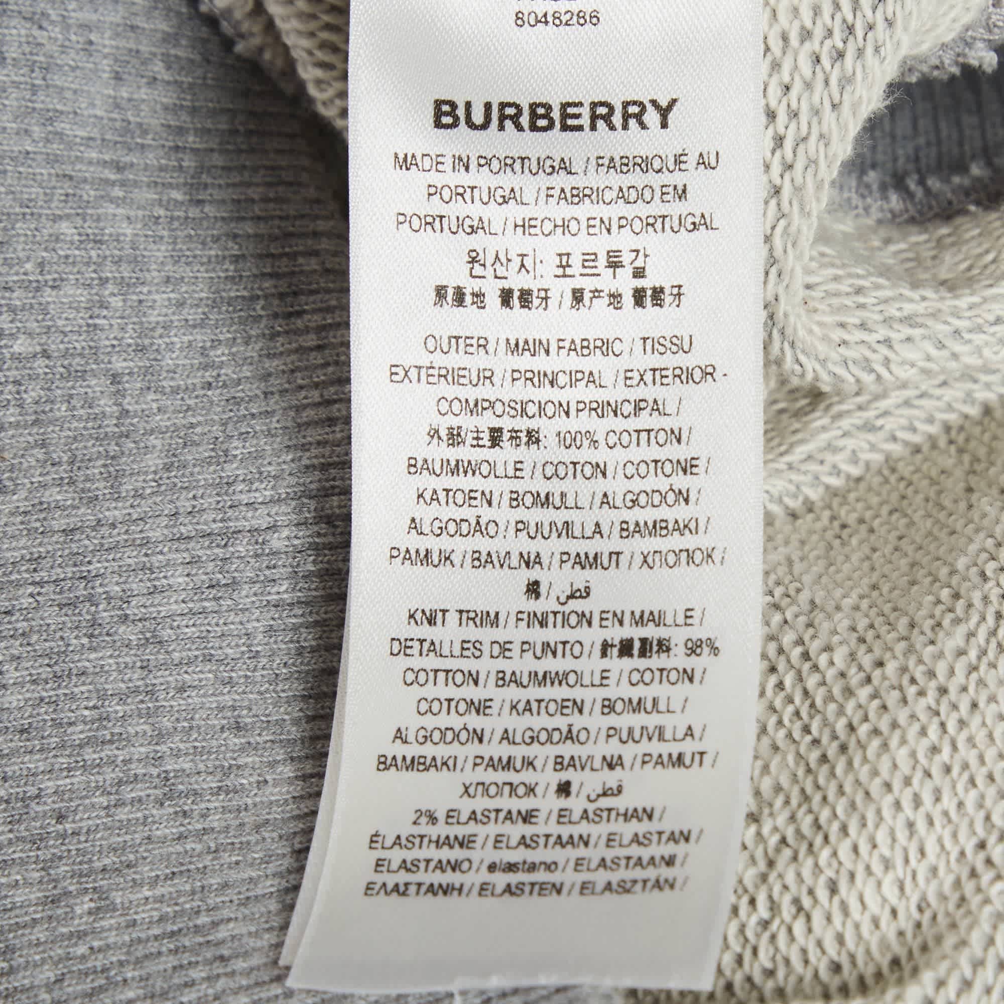 Burberry Grey Horseferry House Graphic French Terry Sweatshirt