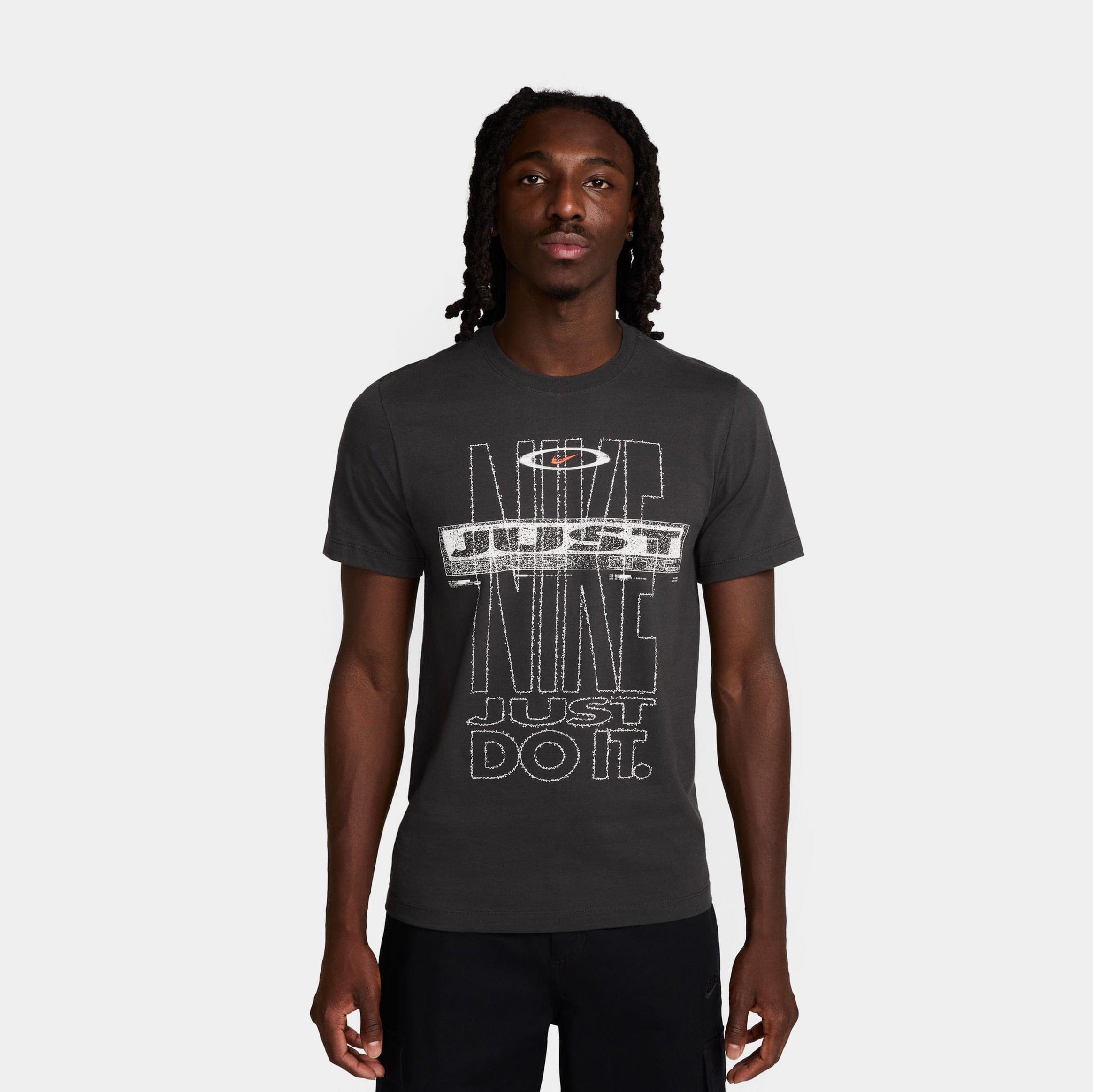 Nike Just Do It Graphic Mens Short Sleeve Shirt (Black/White)
