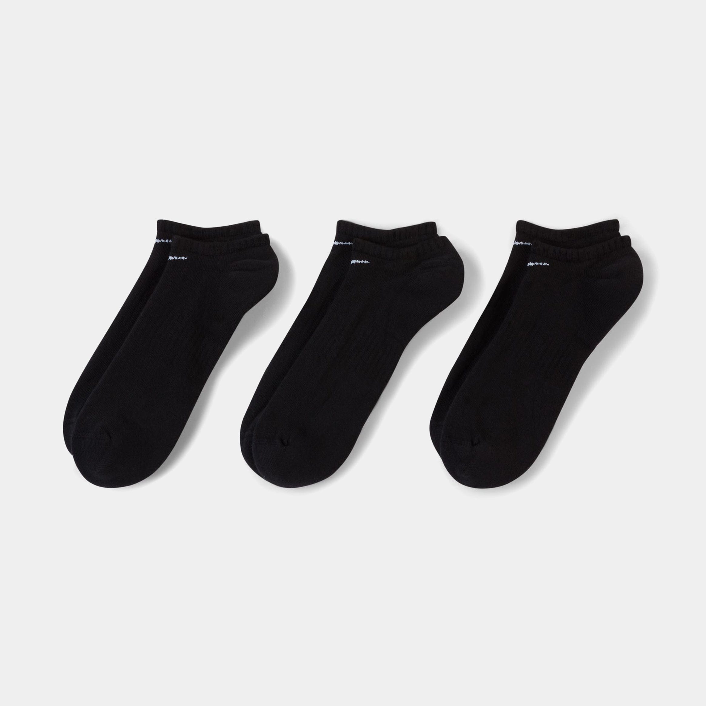 Nike 3 Pack Everyday No Show Mens Socks (Black)