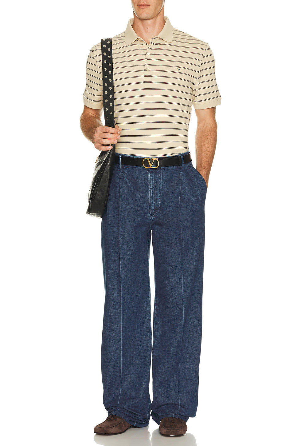 Valentino Striped Jersey Polo