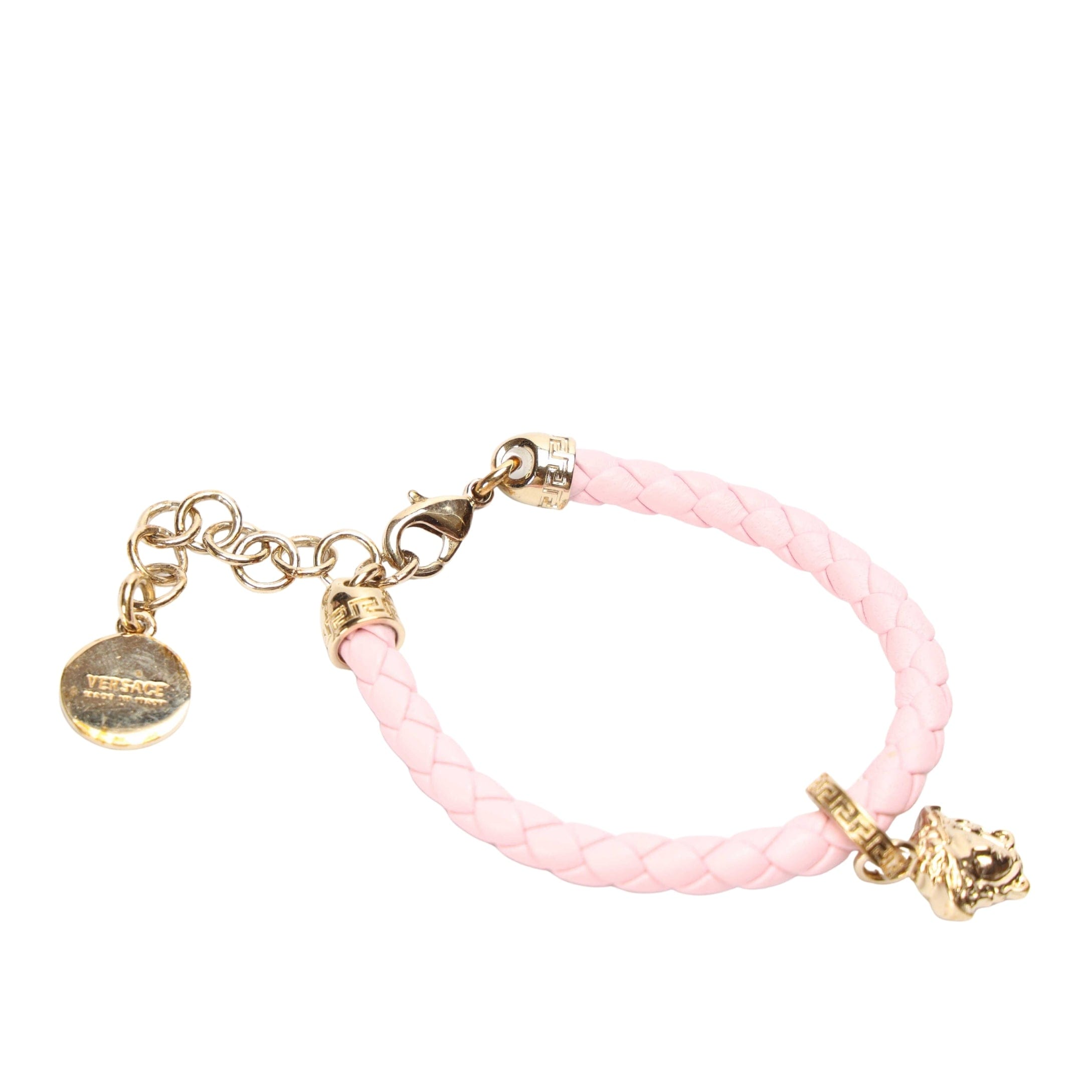 Versace La Medusa Pink Leather Bracelet