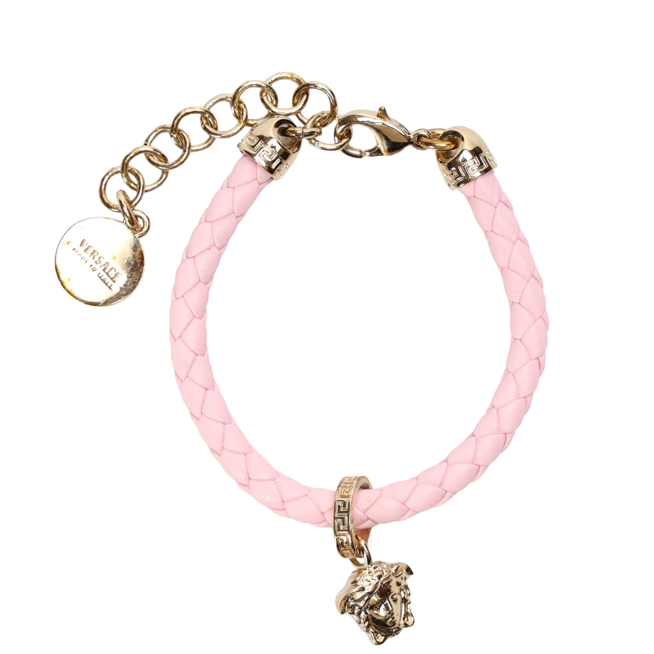 Versace La Medusa Pink Leather Bracelet