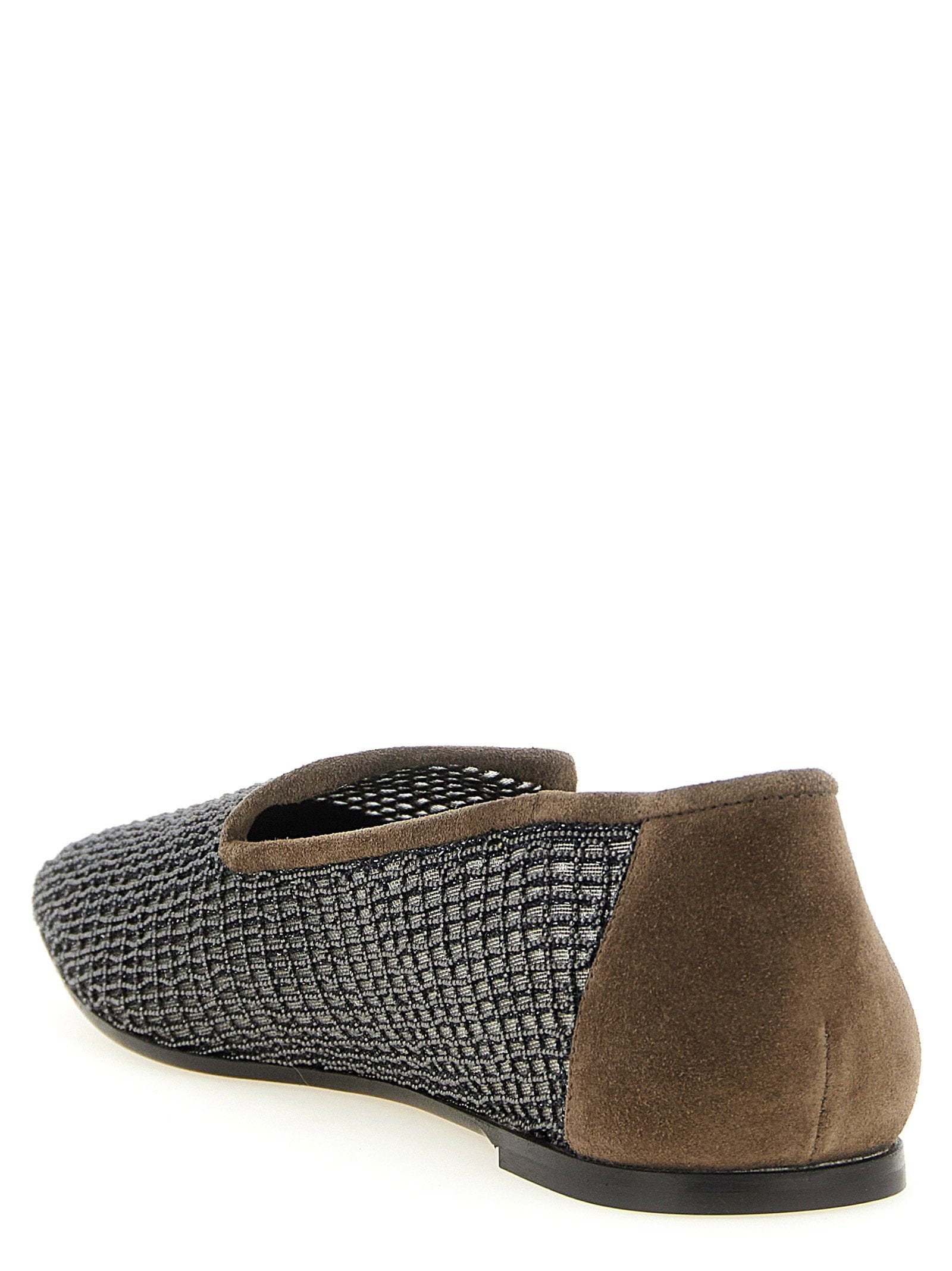 Brunello Cucinelli Embroidery Mesh Loafer — Brown