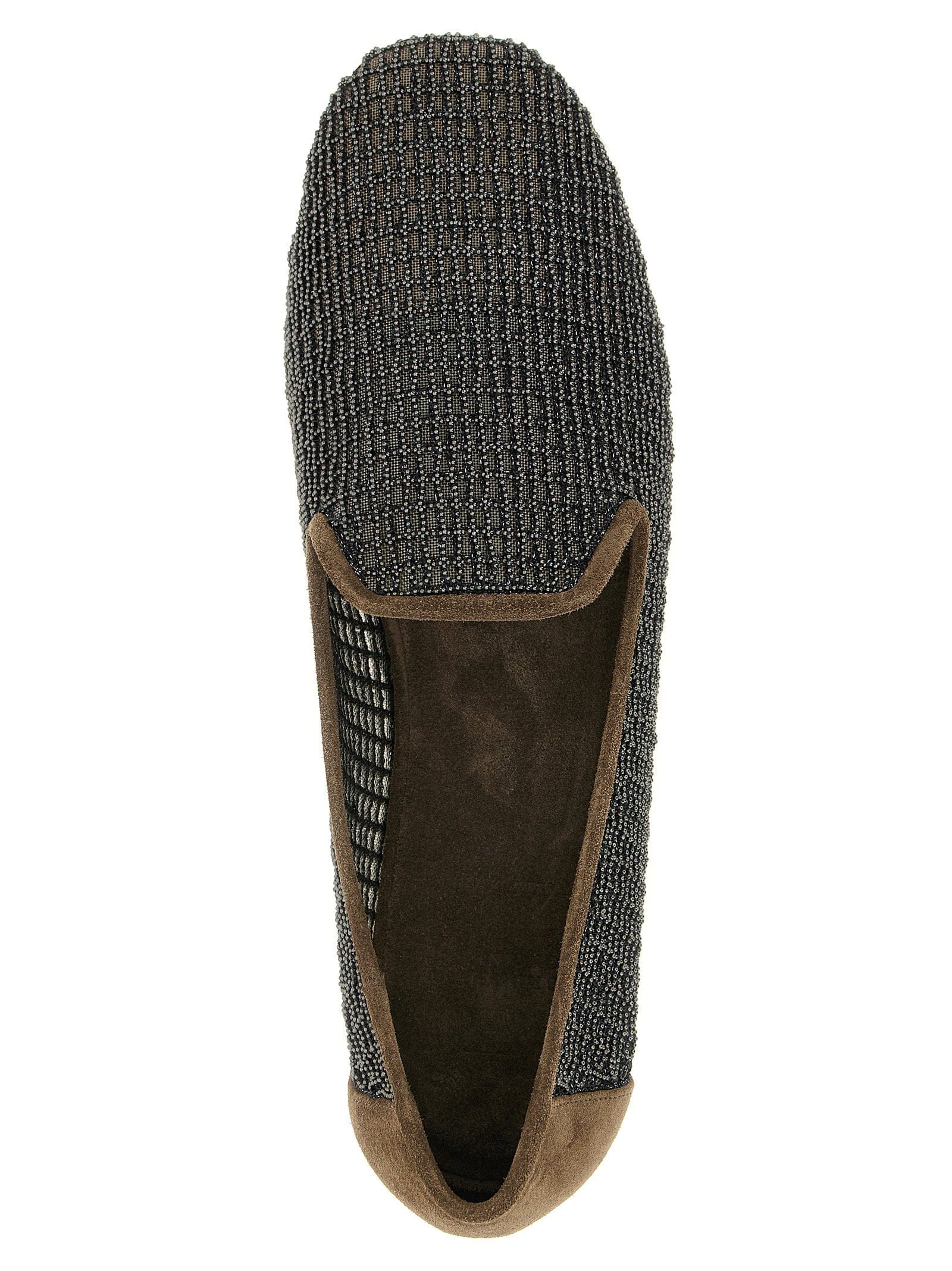 Brunello Cucinelli Embroidery Mesh Loafer — Brown