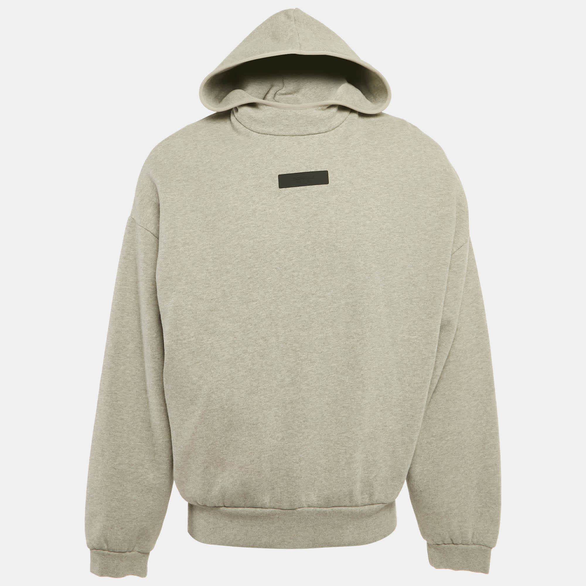 Fear of God Essentials Fear Of God Grey Logo Patch Cotton Hoodie