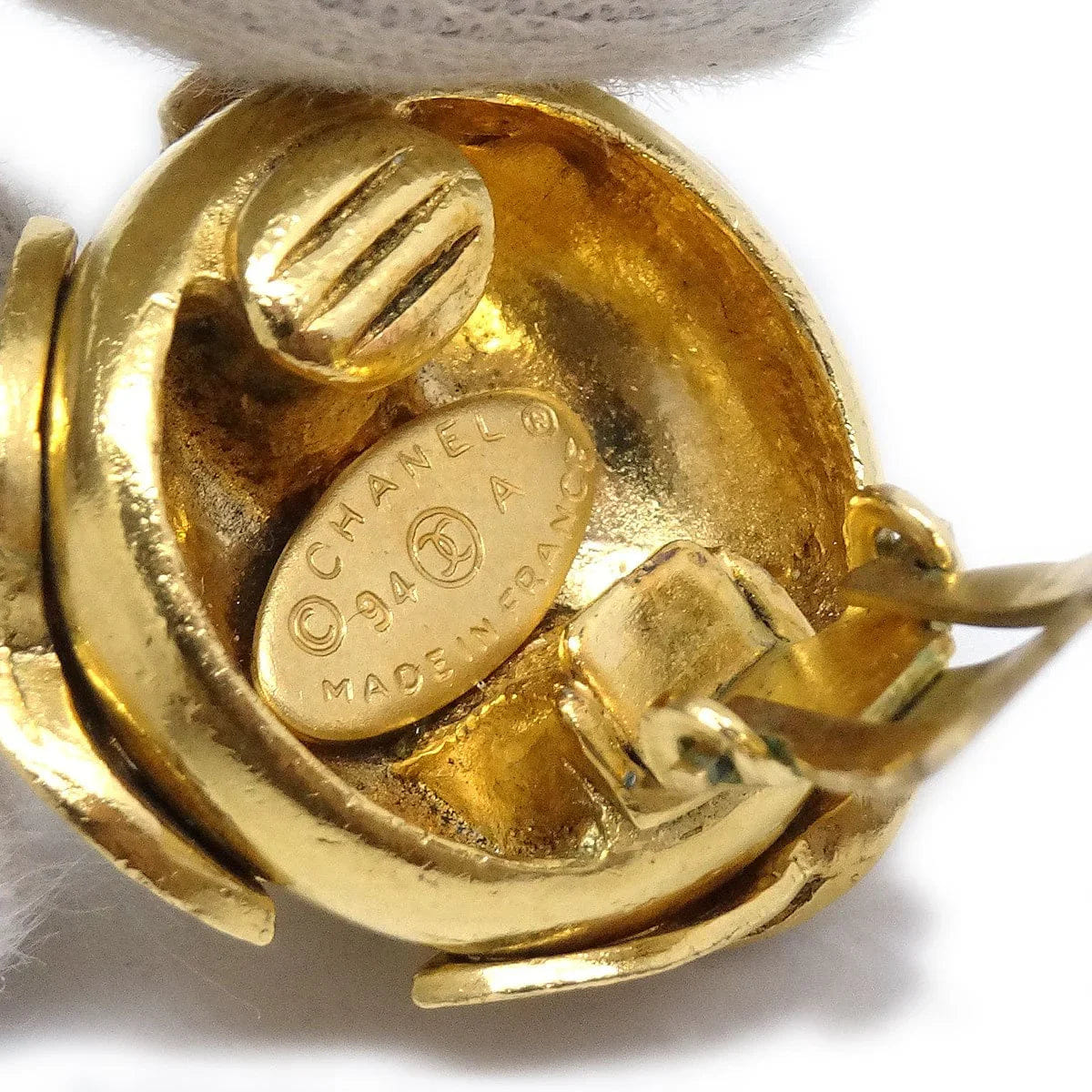 Chanel Triple CC Logo Clip - On Earrings Gold 94A
