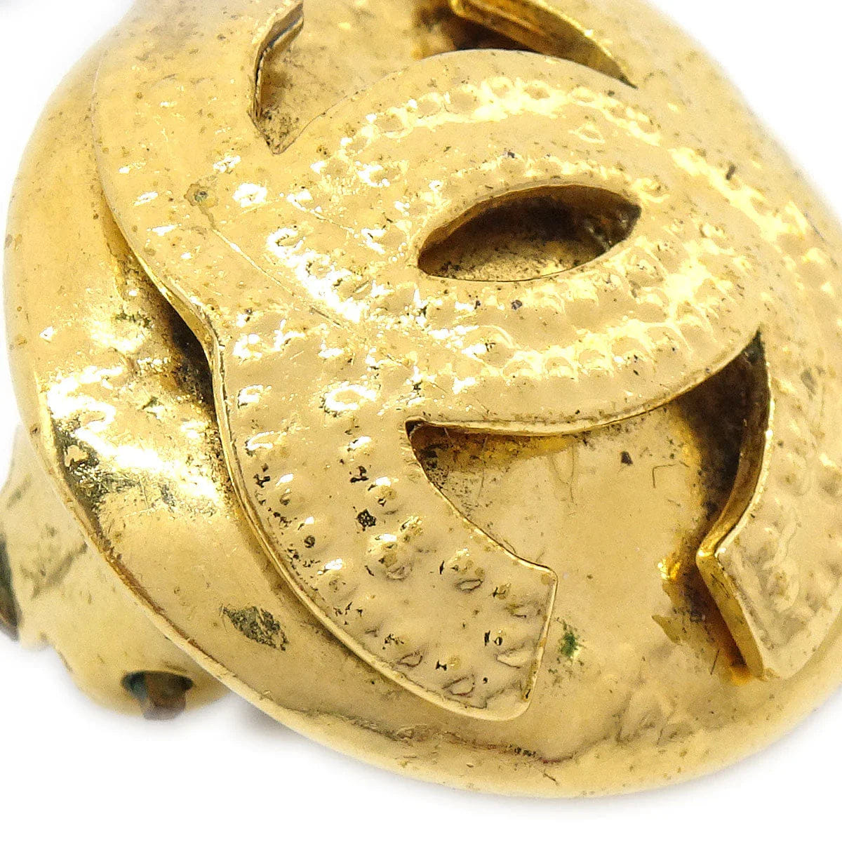 Chanel 1994 Quilted Button Earrings Gold Small