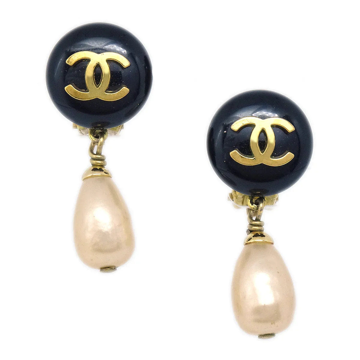Chanel Fall Teardrop Pearl CC Dangle Earrings 94A