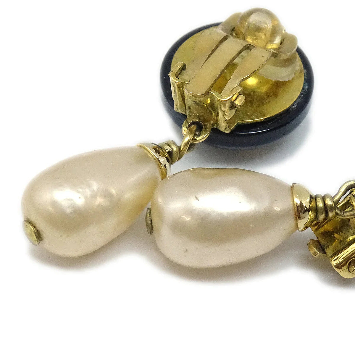 Chanel Fall Teardrop Pearl CC Dangle Earrings 94A