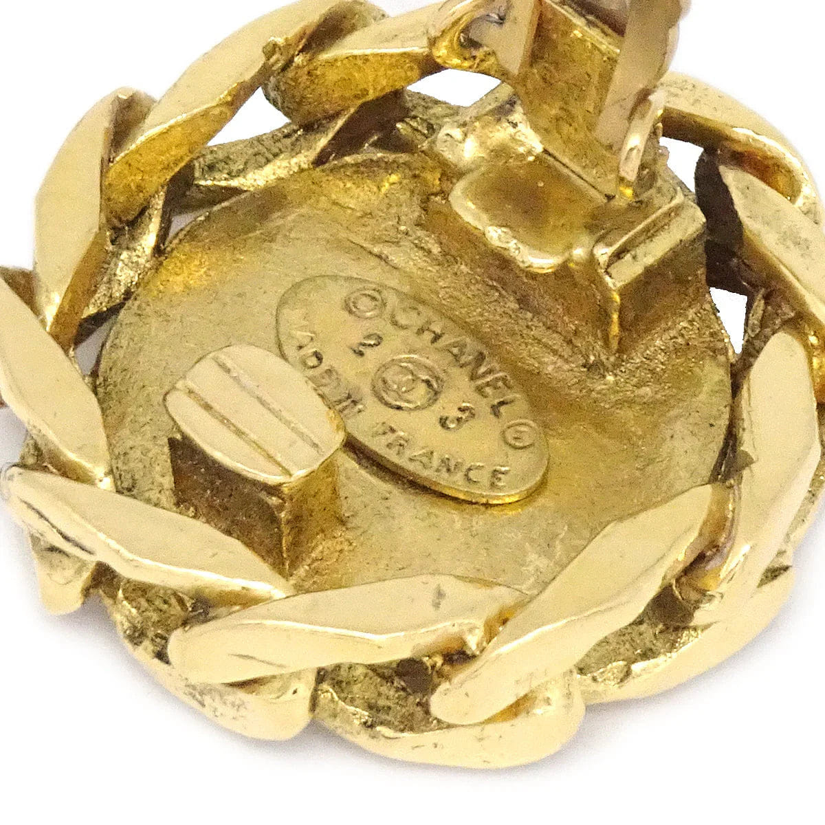 Chanel 1988 Crystal & Gold CC Earrings Clip - On