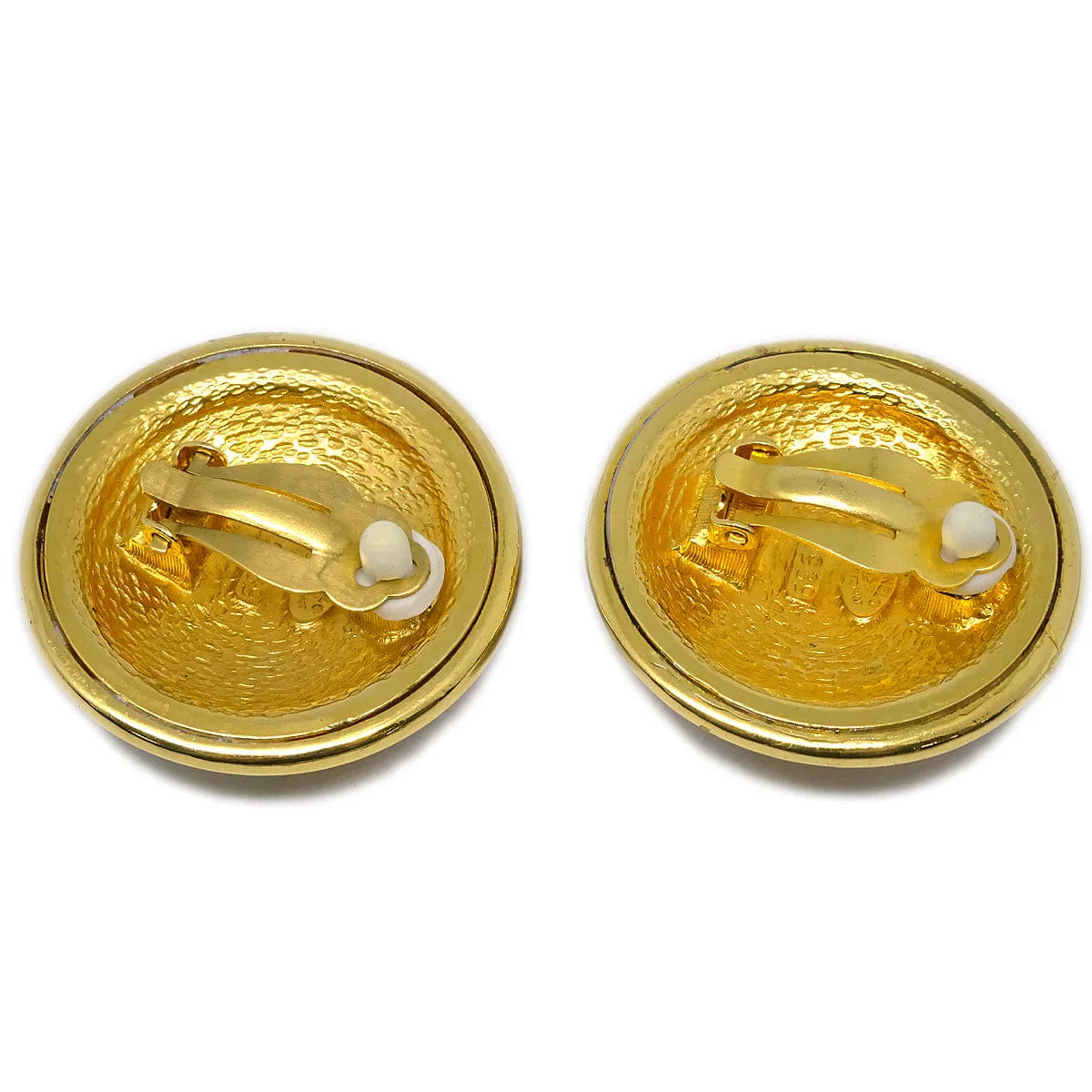 Chanel Button Earrings Gold Clip - On 93P/2939