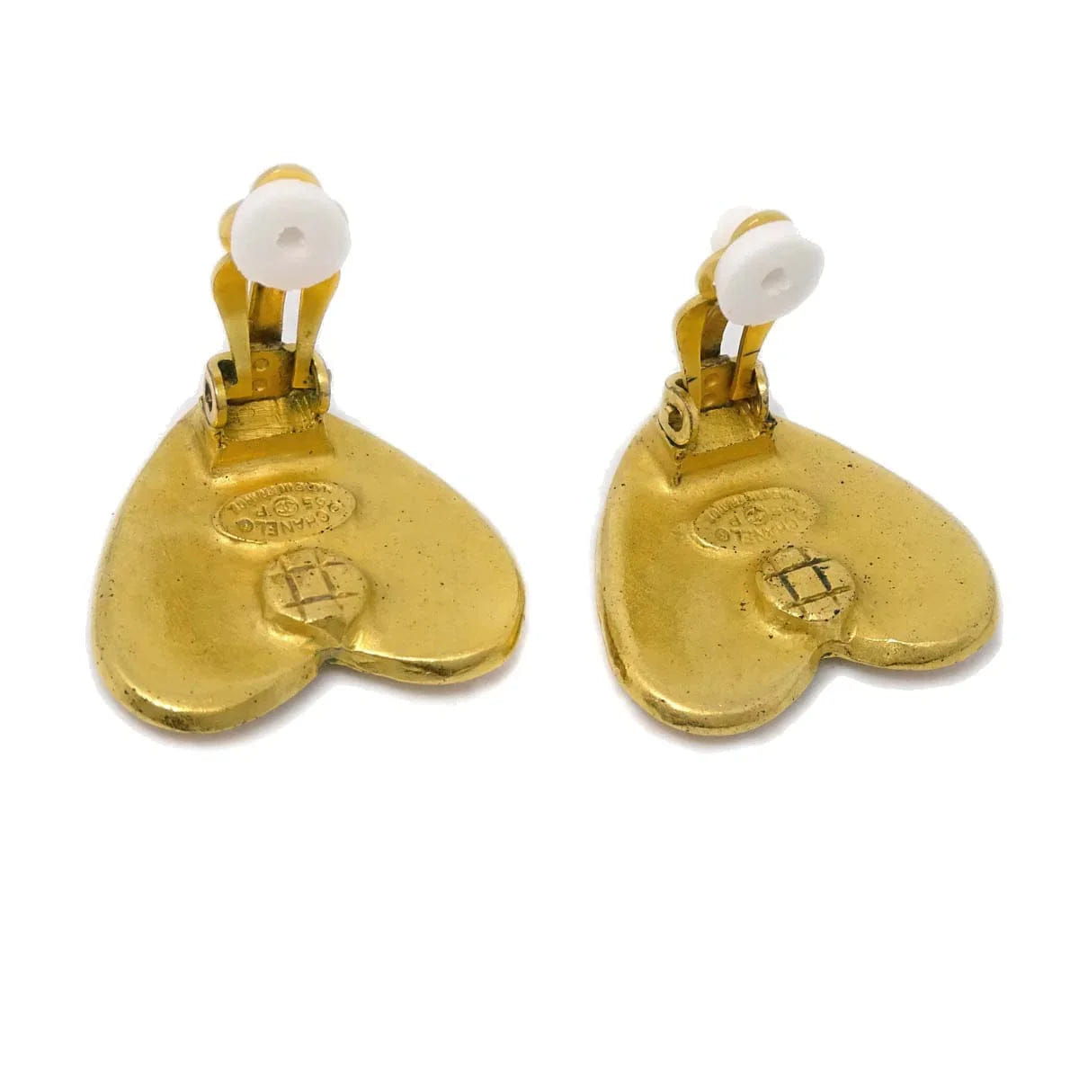 Chanel Heart Earrings Clip - On Gold 95P