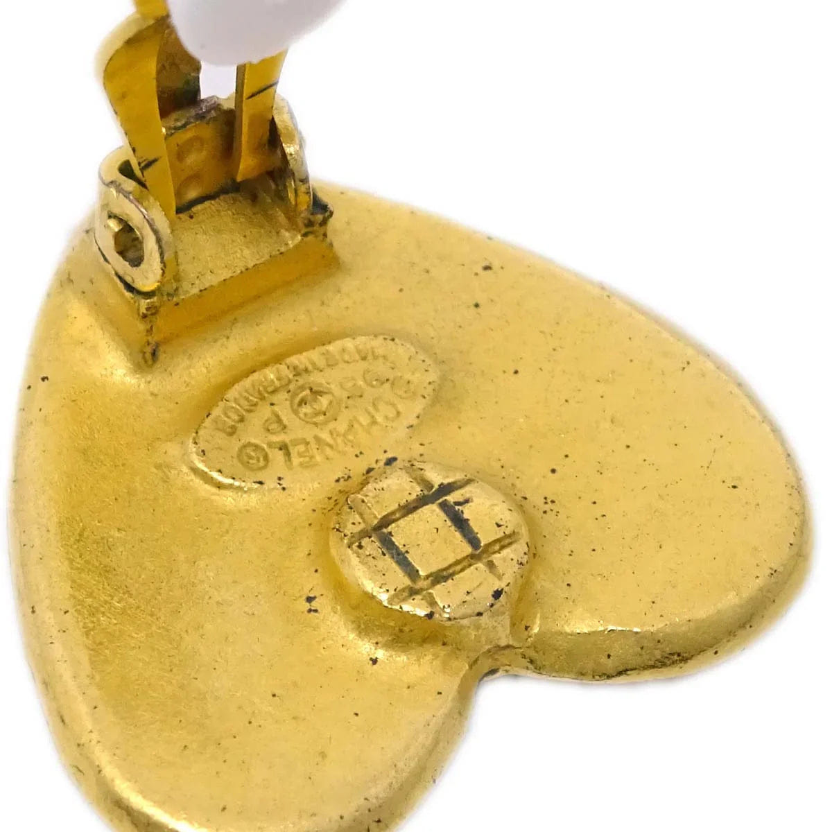 Chanel Heart Earrings Clip - On Gold 95P