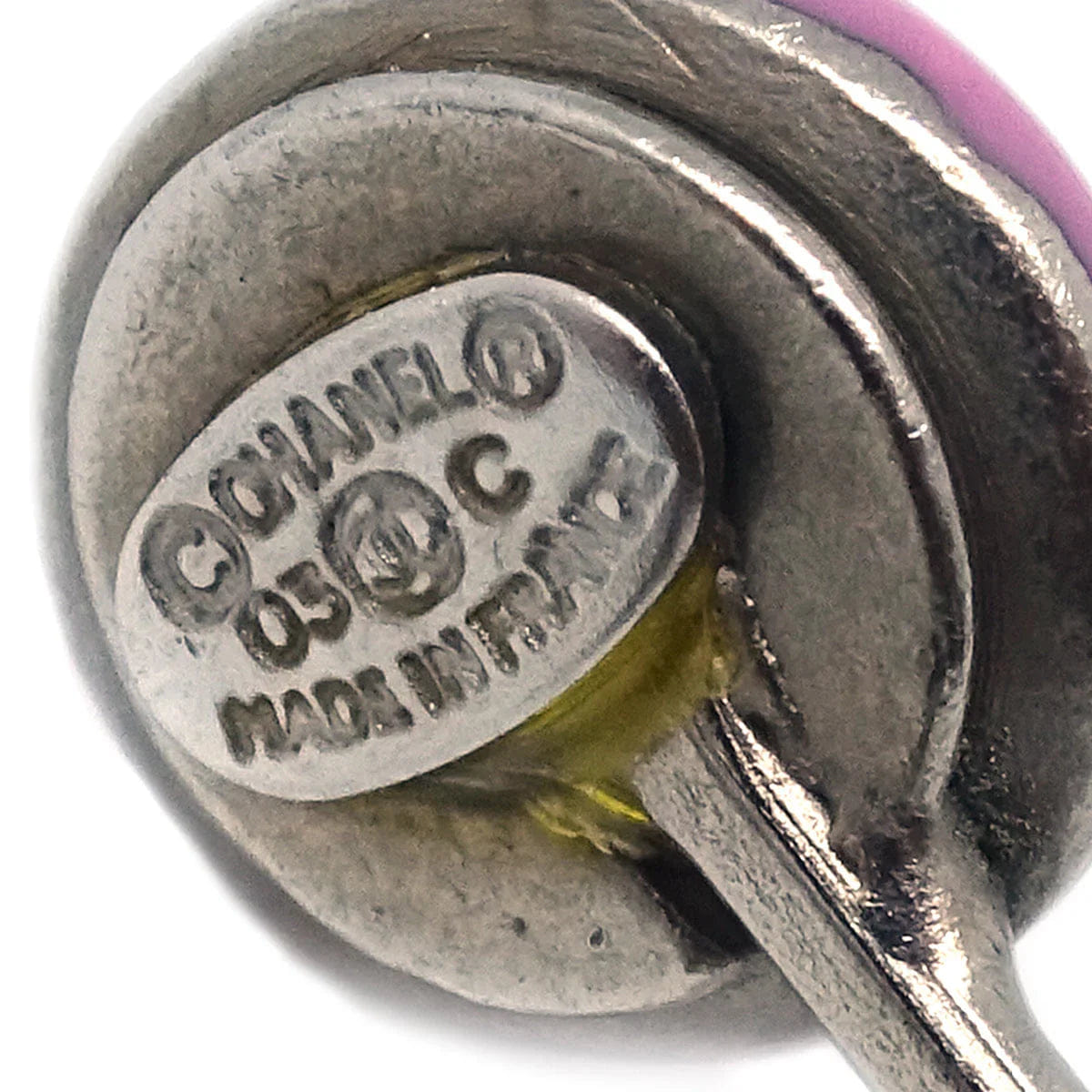 Chanel Button Earrings Clip - On Pink 03C