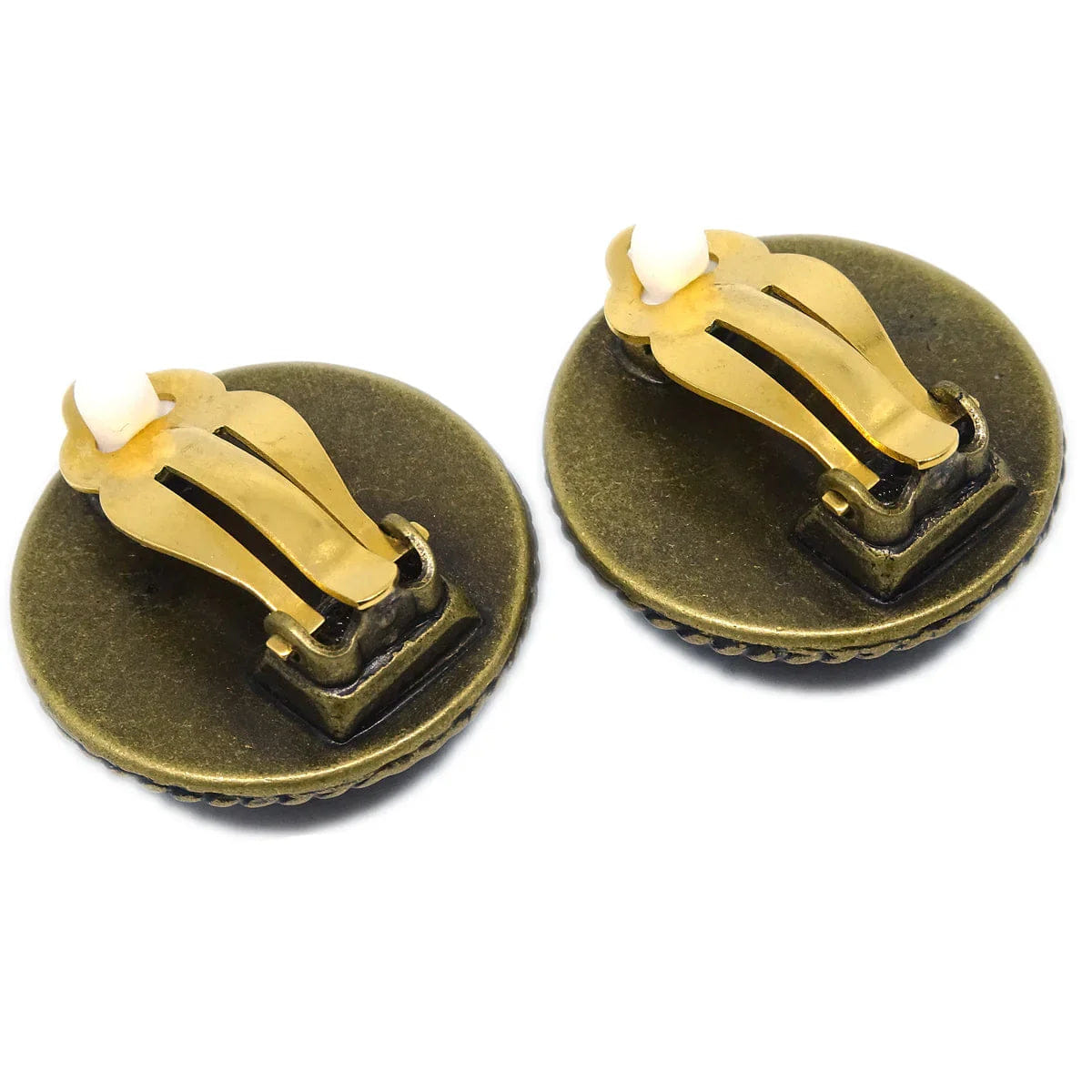 Chanel Black Button Earrings Clip - On 00A