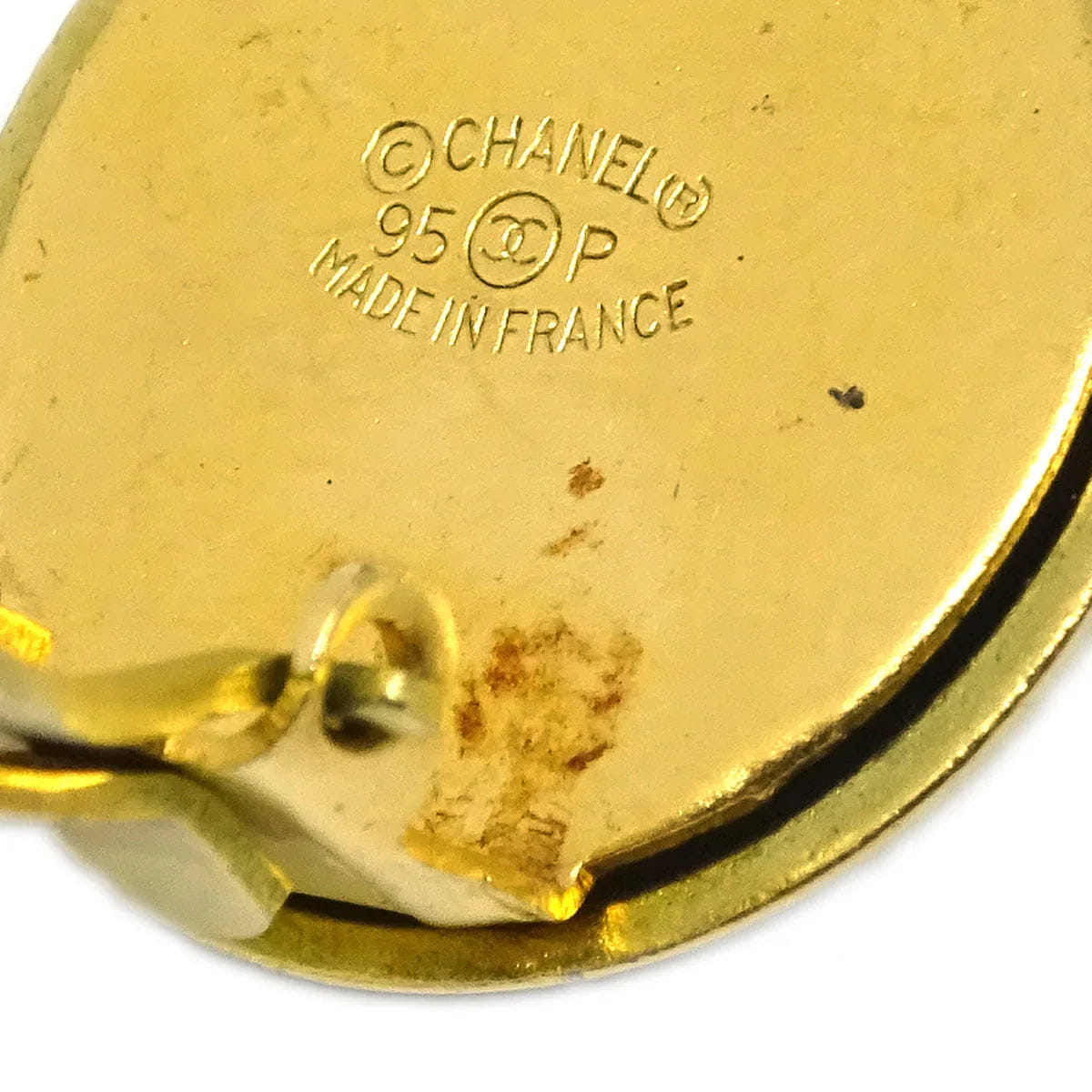 Chanel Gold Button Earrings Clip - On 95P