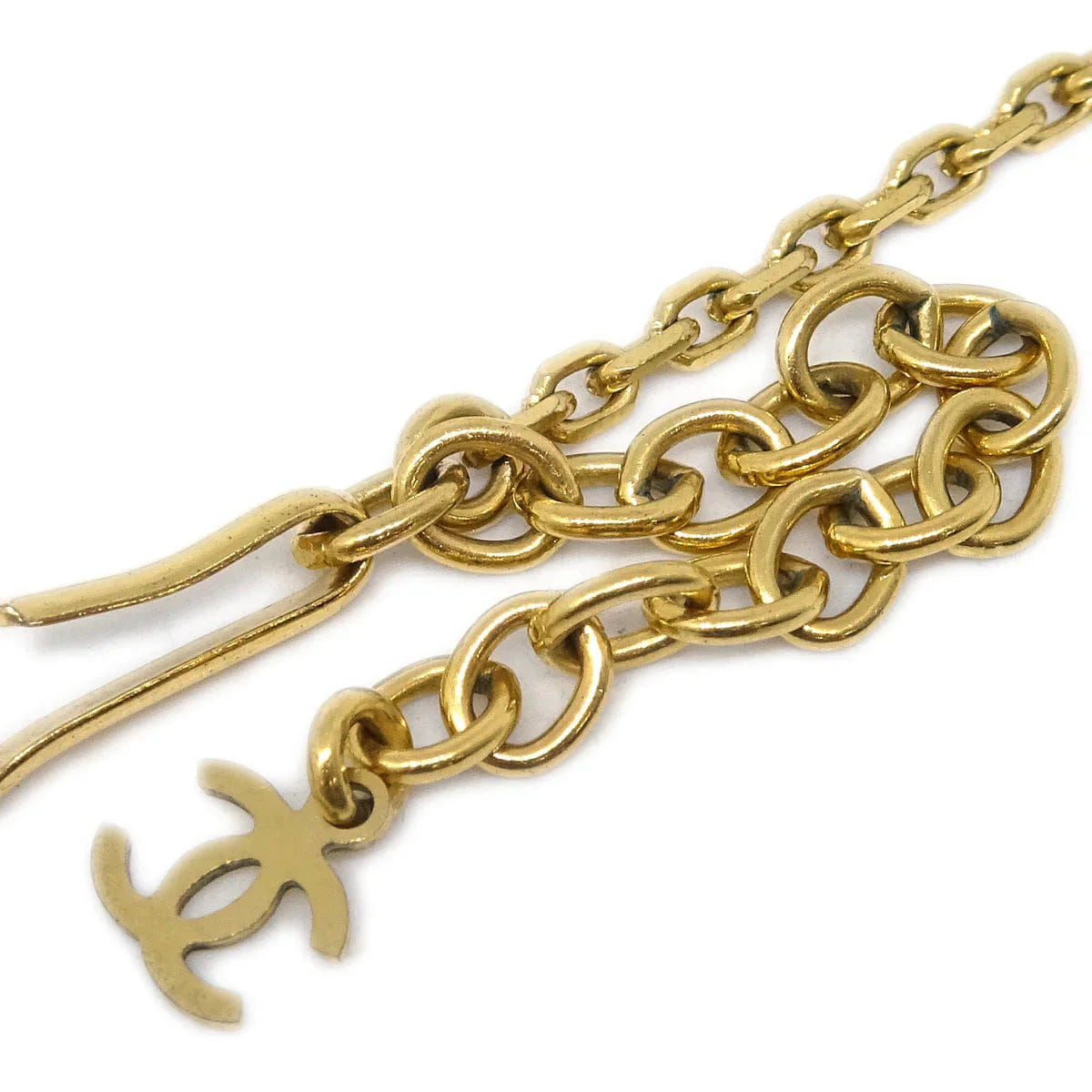 Chanel Pendant Necklace Gold White 03A
