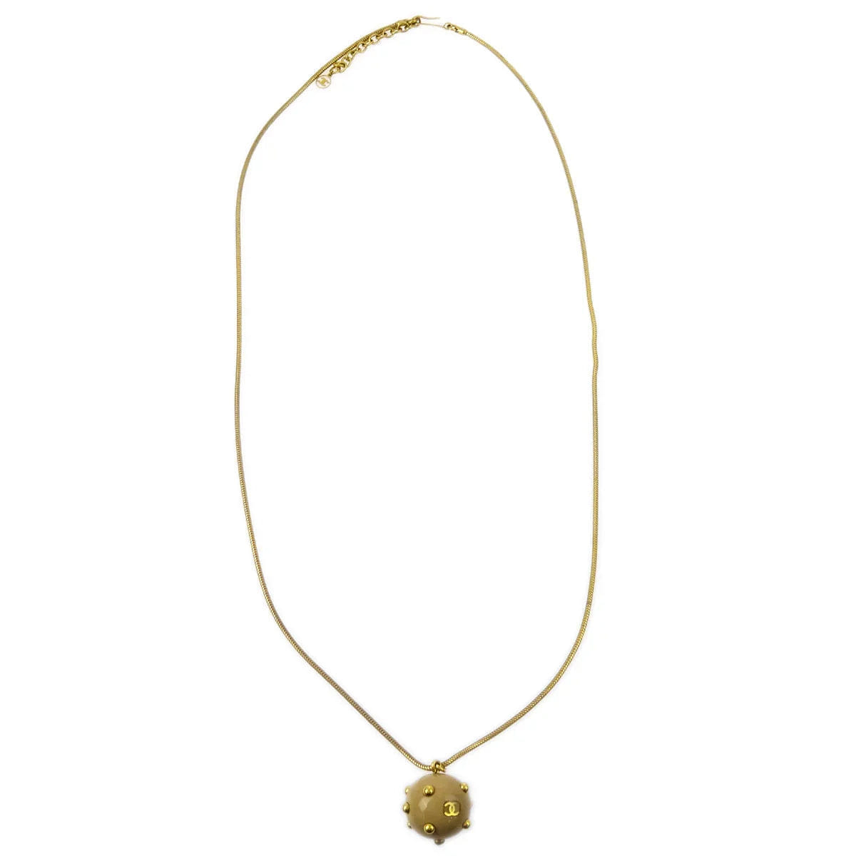 Chanel Ball Pendant Necklace Gold