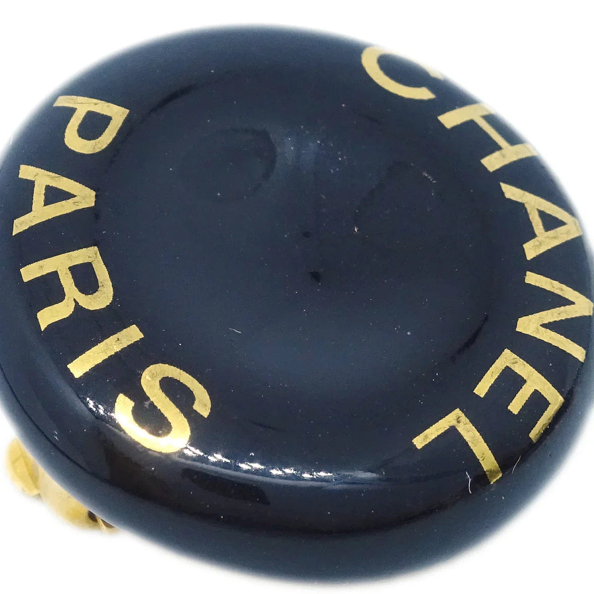 Chanel Black Button Earrings Clip - On 97P