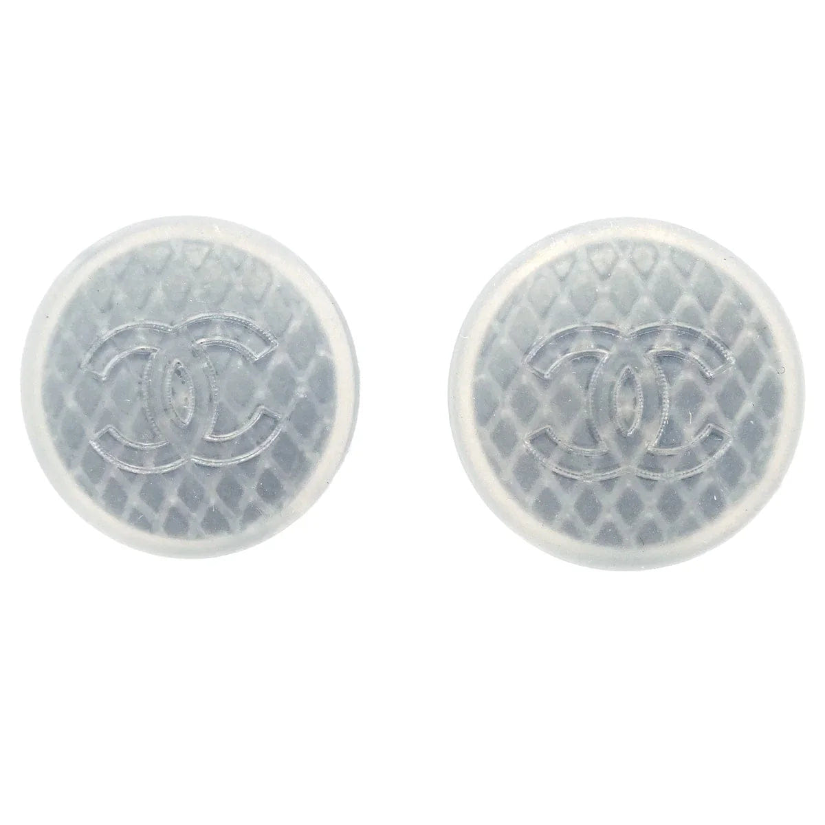 Chanel 1999 Button Quilted CC Earrings Clip - On 99S