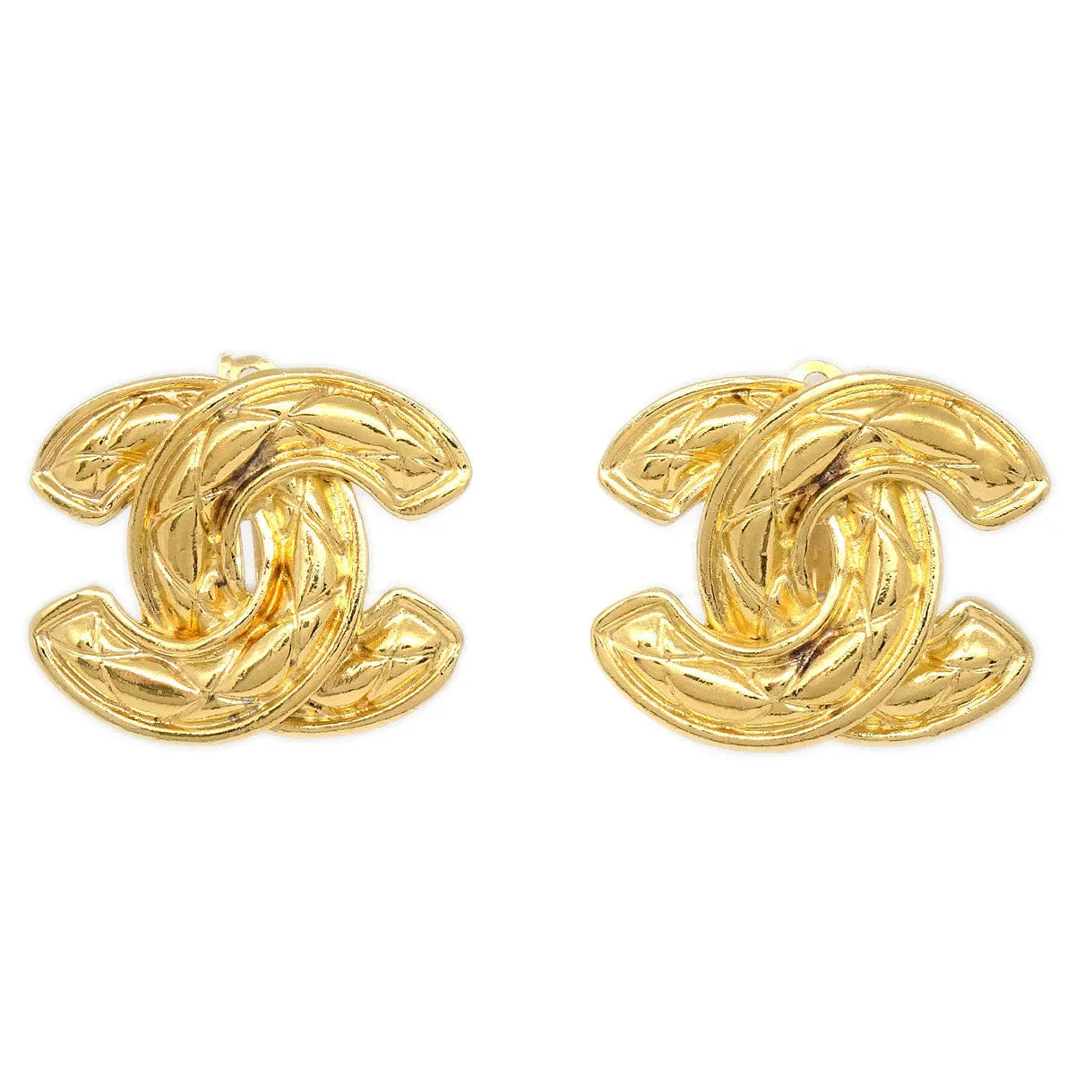 Chanel Quilted CC Earrings Clip - On Large 2459