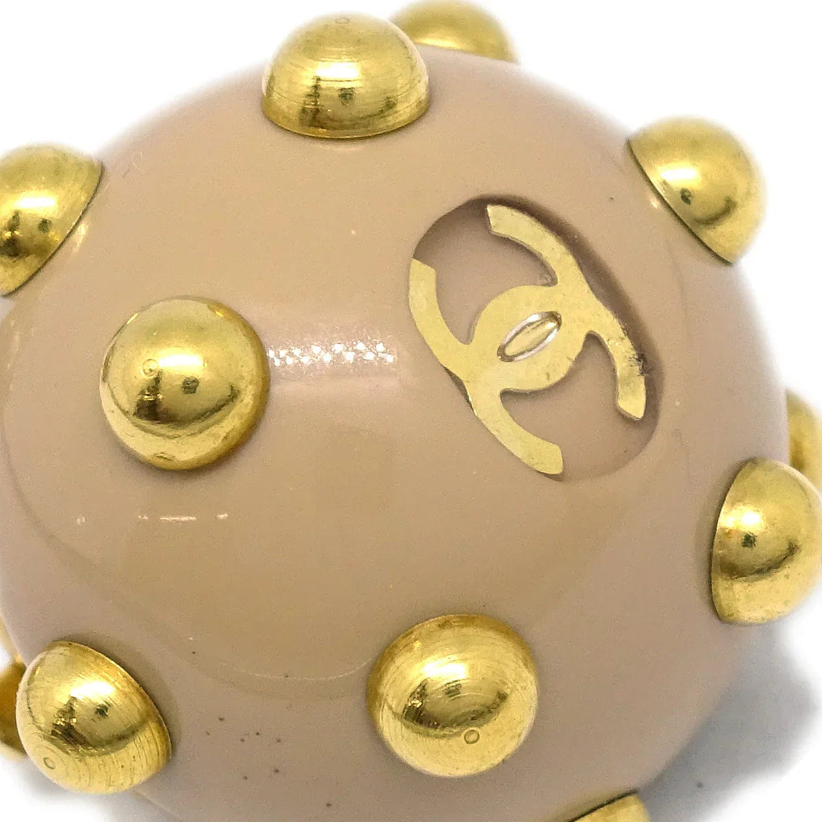 Chanel Studs Button Earrings Beige Clip - On 00A