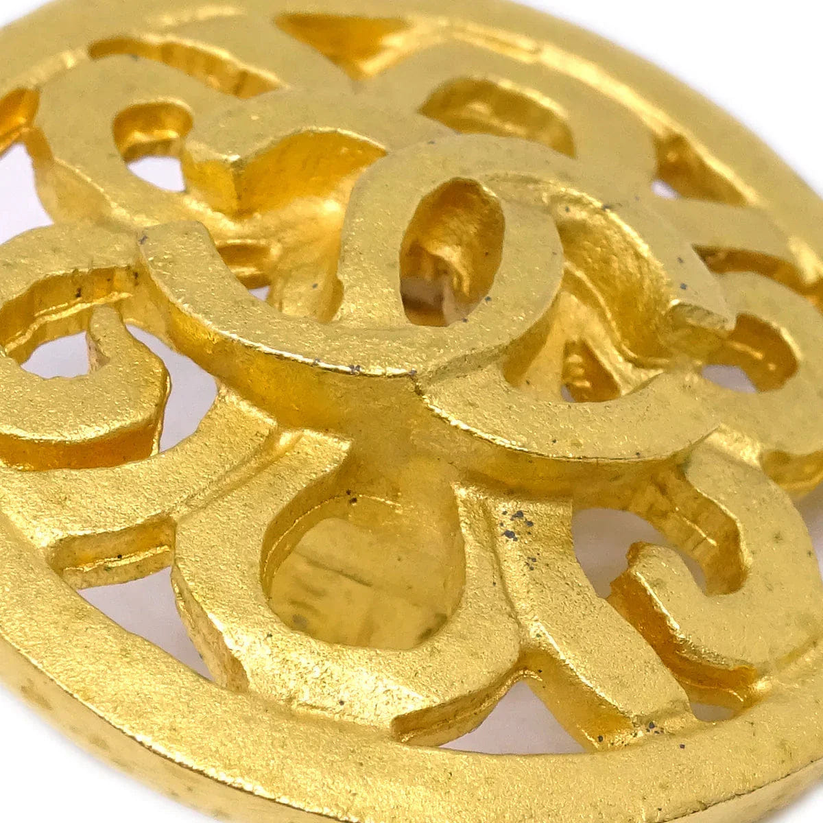 Chanel Floral Earrings Clip - On Gold 95P
