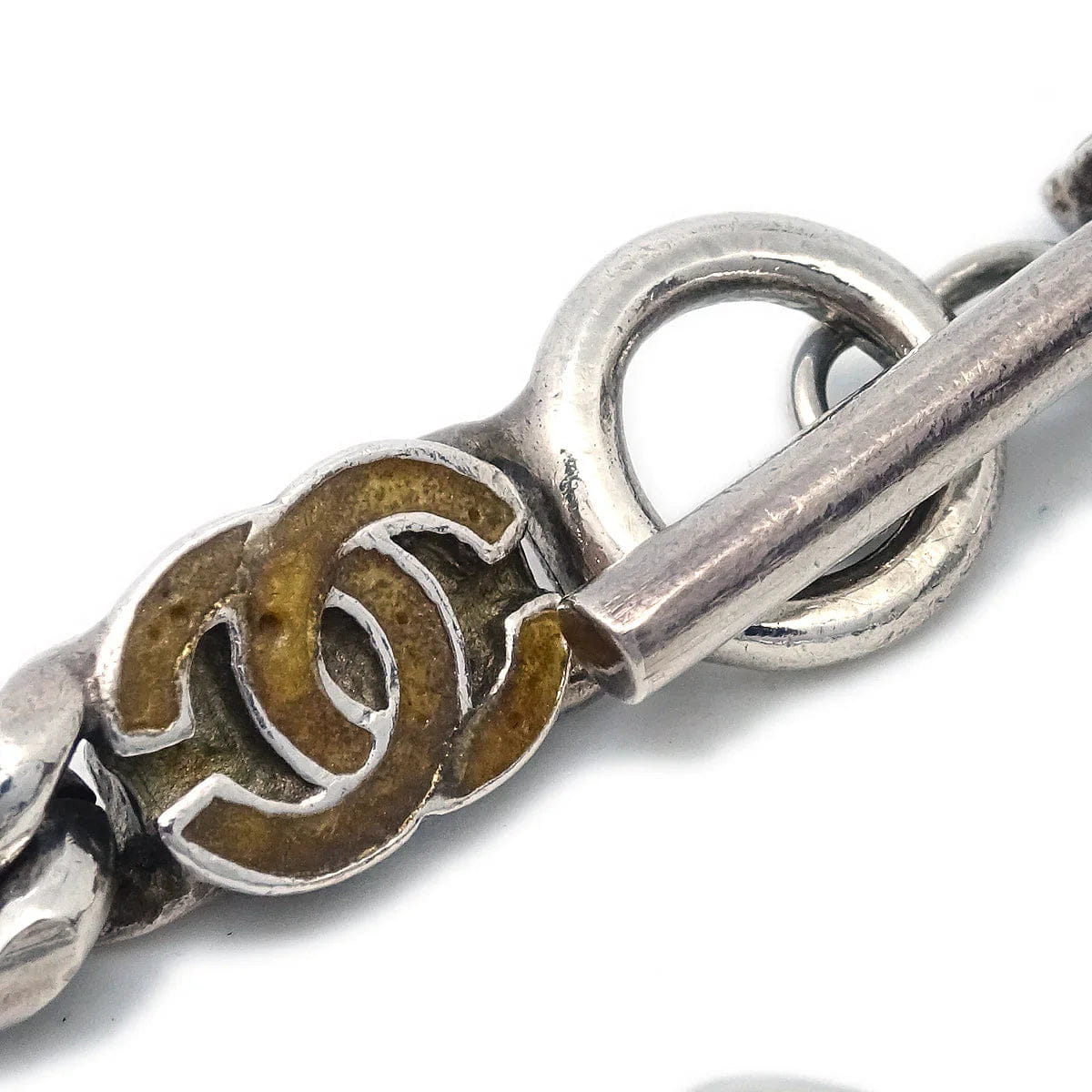 Chanel 2000SS Logo & CC Bracelet Silver