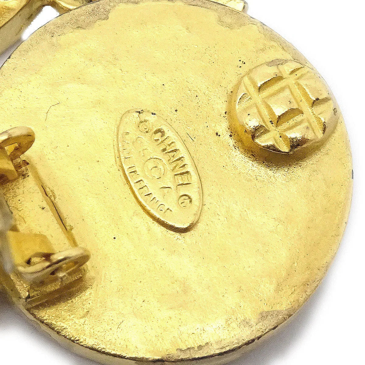 Chanel 1995 Mother of Pearl Shell CC Earrings Clip - On